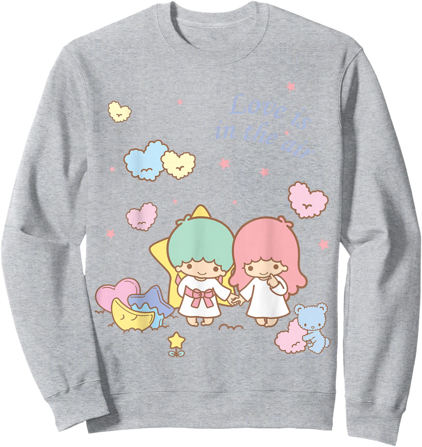 Little Twin Stars Love is in The Air Valentine Shirt Sweatshirt - Sweatshirt | Ash