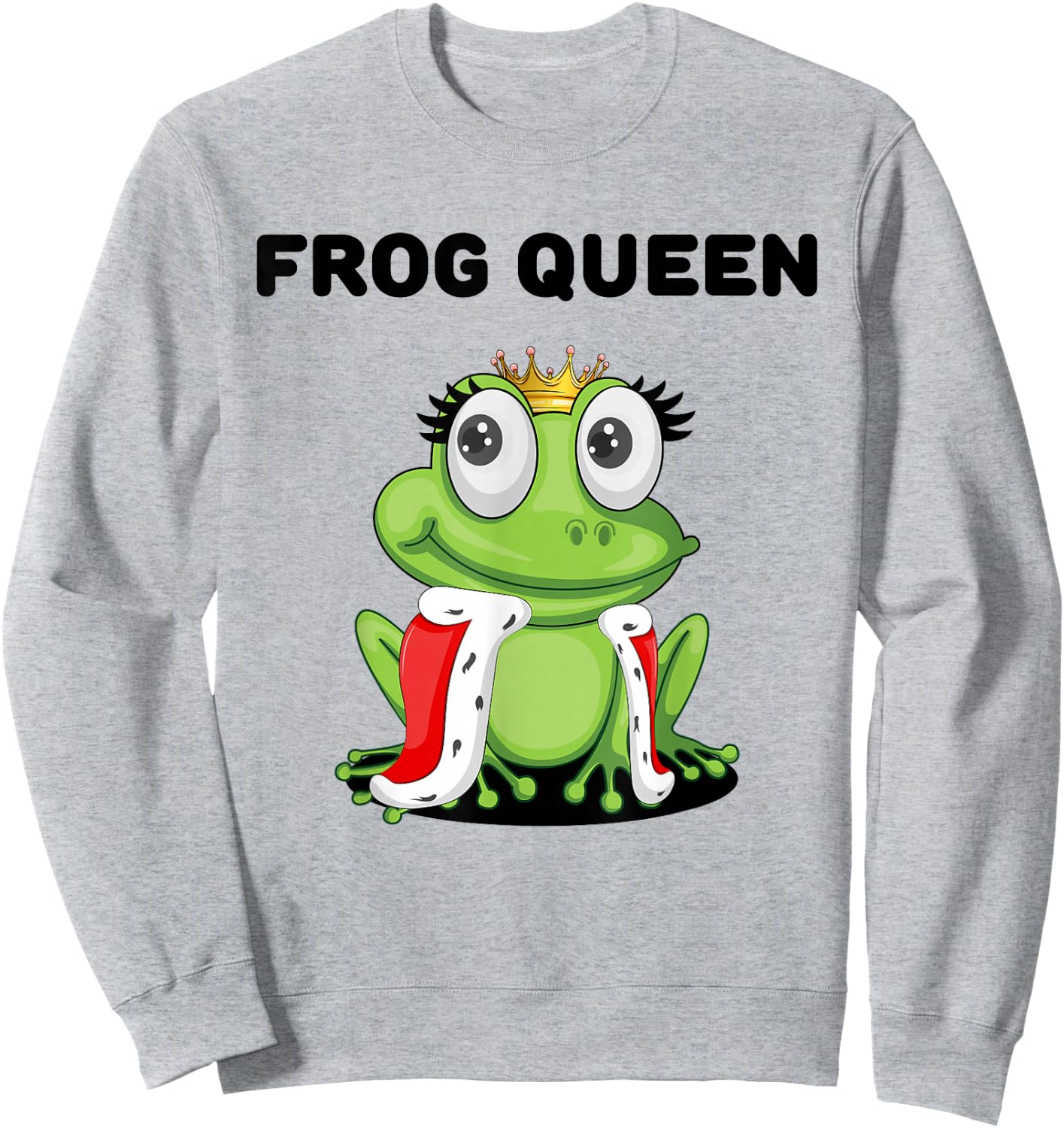 Frog Queen | Girls Frog | Frog Sweatshirt - Sweatshirt | Ash