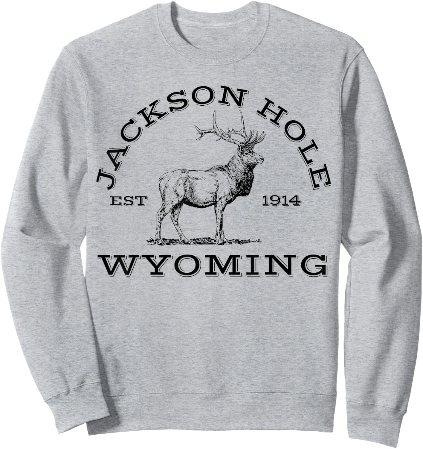 Jackson Hole Wyoming Elk Hike Outdoors Sweatshirt - Sweatshirt | Ash