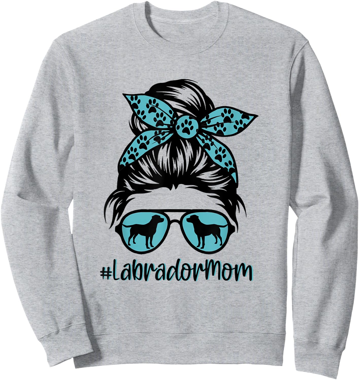 Messy Bun Labrador Mom Shirt Golden Black Lab Lovers Sweatshirt - Sweatshirt | Ash