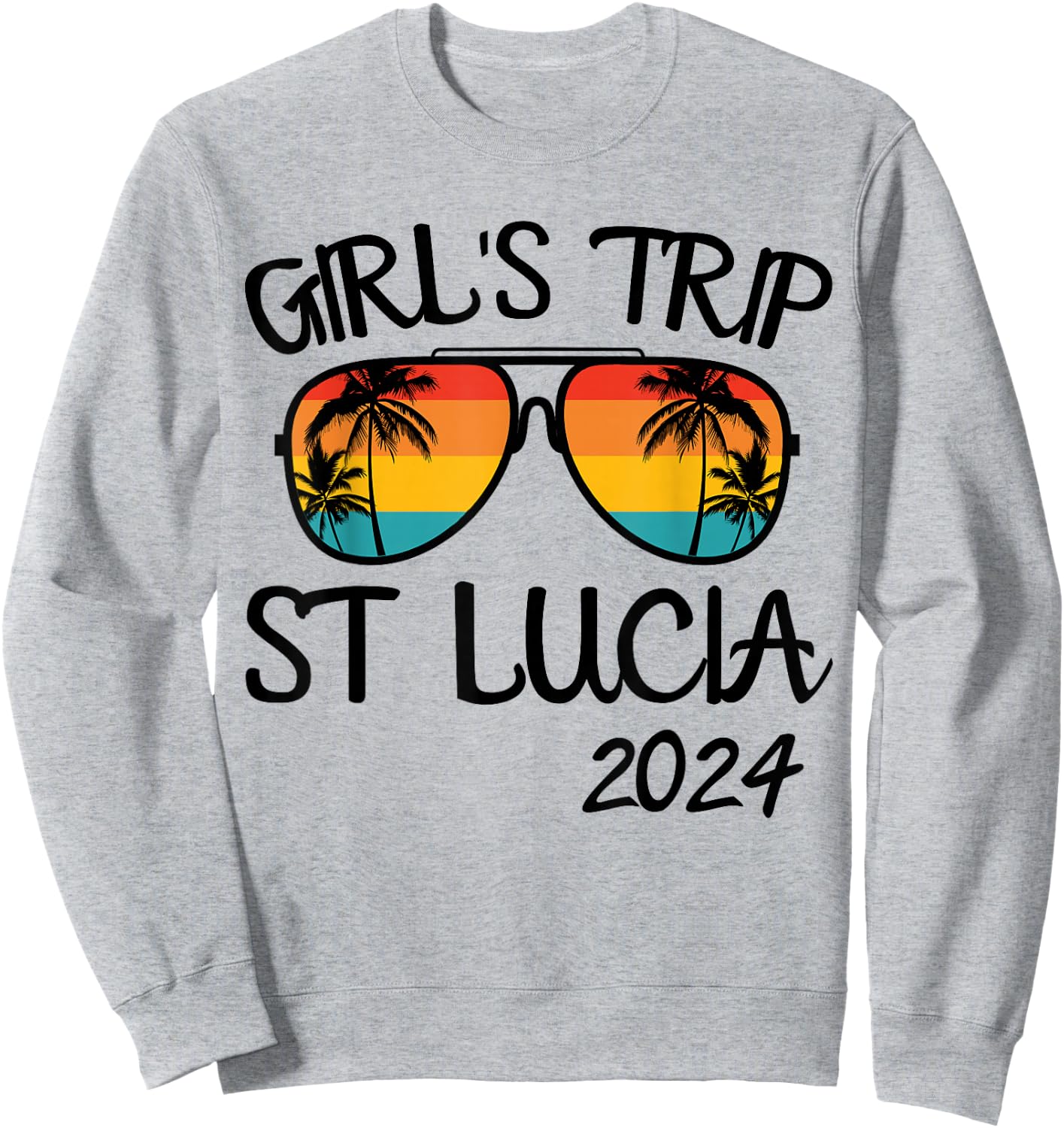 Girls Trip St Lucia 2024 Summer Vacation Matching Sweatshirt - Sweatshirt | Ash