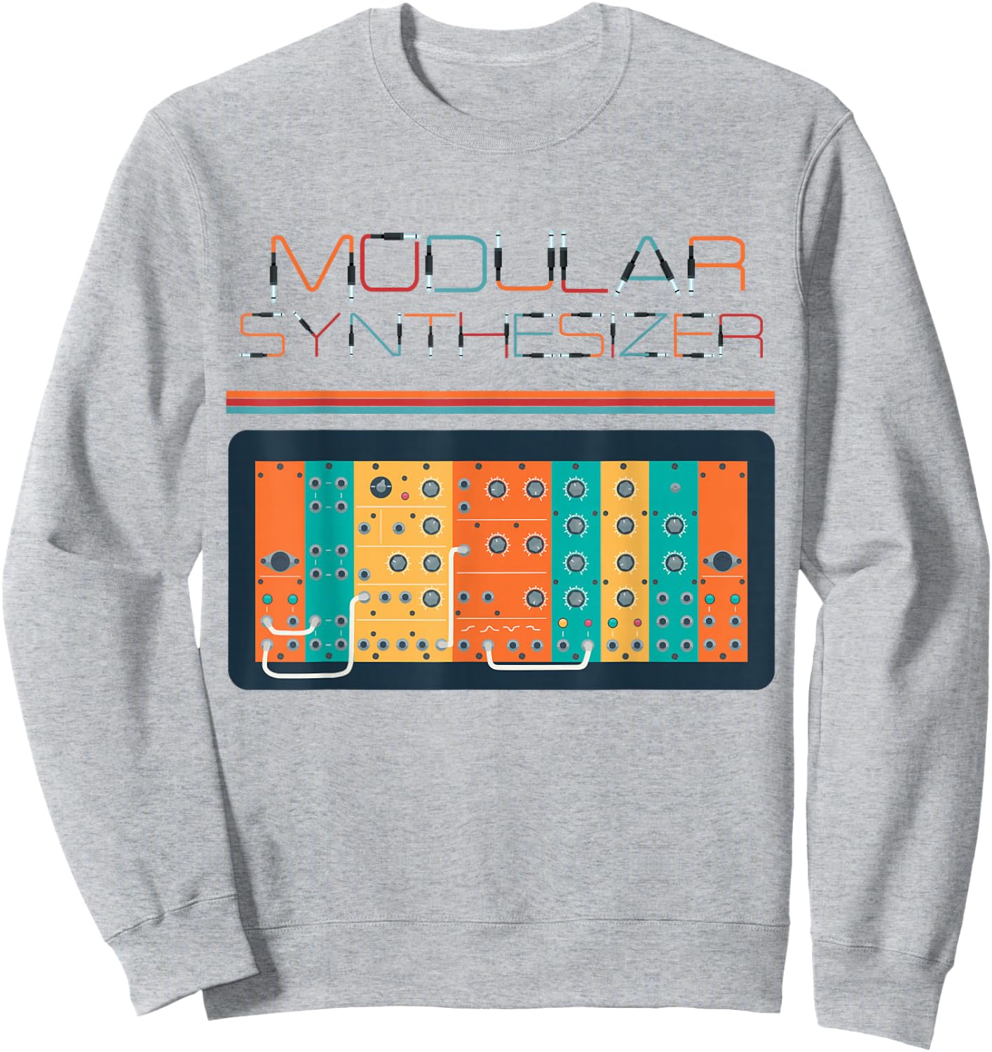 Modular Synthesizer T Shirt | 80s Analog Synth Synthesizer Sweatshirt - Sweatshirt | Ash