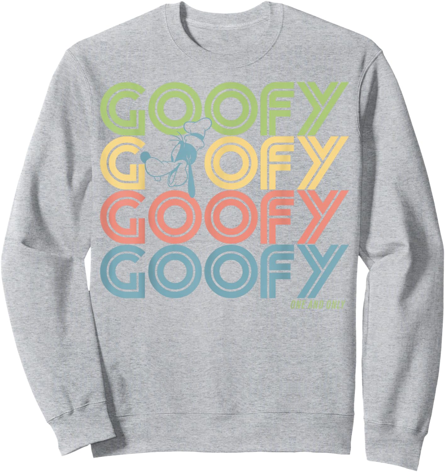 Disney Goofy Retro Name Stack Sweatshirt - Sweatshirt | Ash