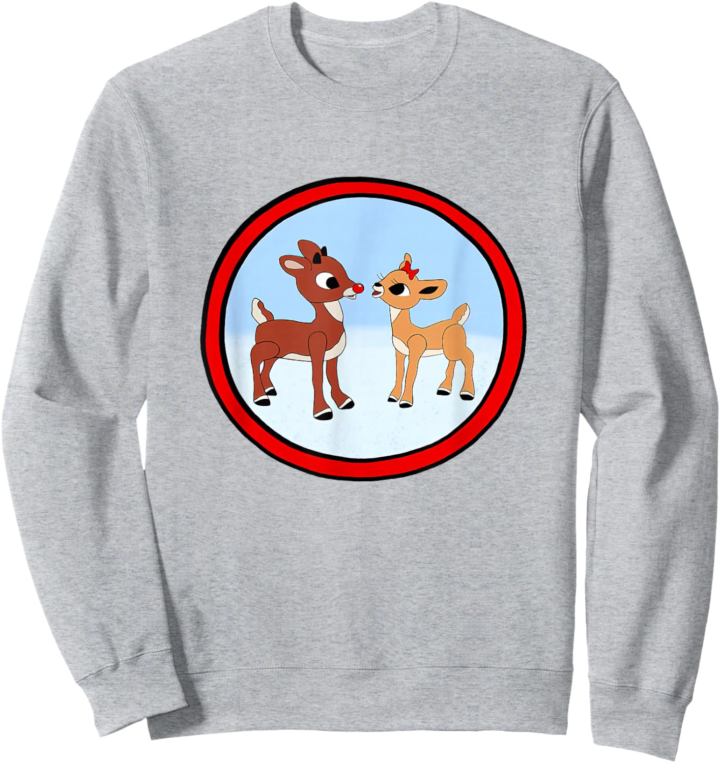 Rudolph and Clarice Christmas Kids Girls Reindeer Sweatshirt - Sweatshirt | Ash