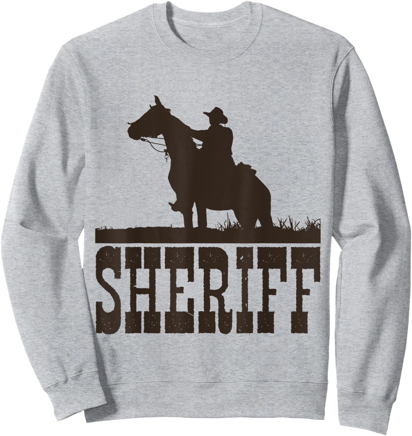 Cowboy Sheriff T Shirt , Horse Rider Western Cool Shirt Sweatshirt - Sweatshirt | Ash