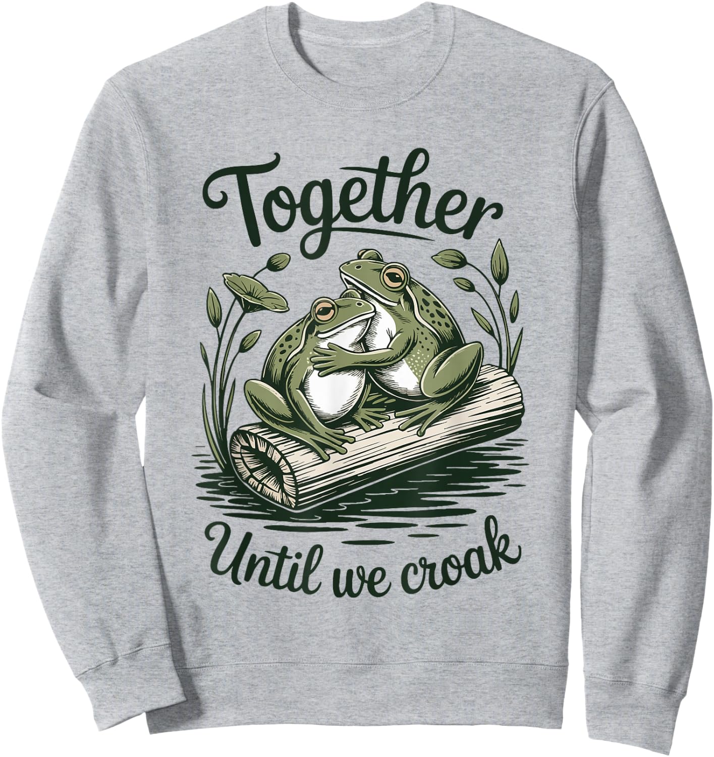 Funny Frog Bride & Groom Honeymoon Style Sweatshirt - Sweatshirt | Ash