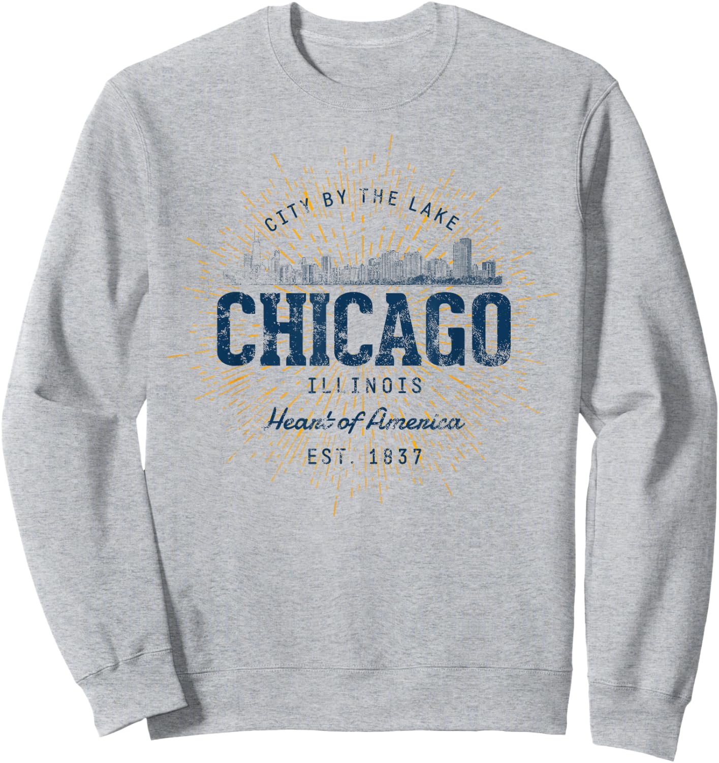 Vintage Retro Style Chicago Sweatshirt - Sweatshirt | Ash