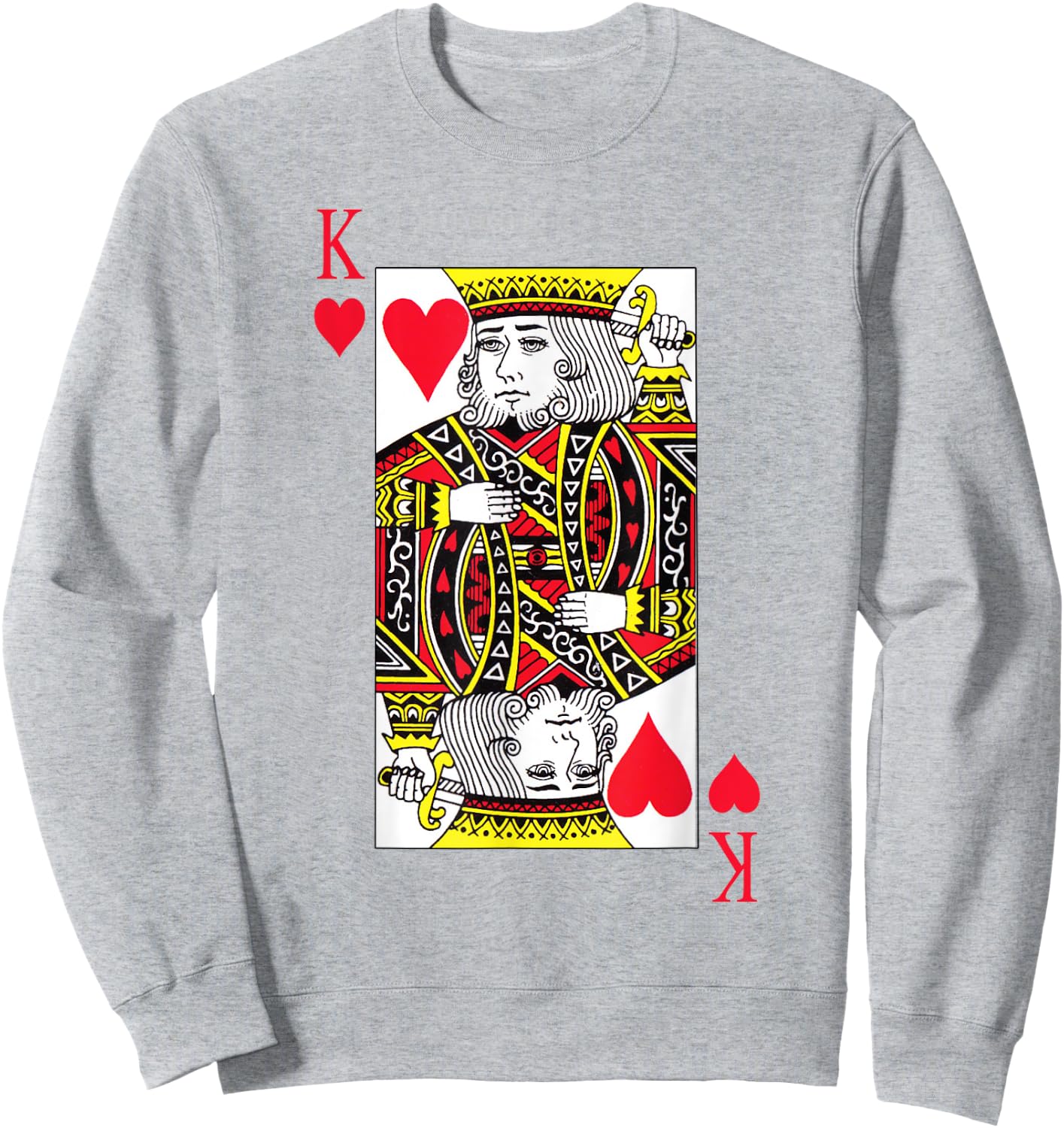 King of hearts Costume Blackjack Cards Poker 21 K Sweatshirt - Sweatshirt | Ash