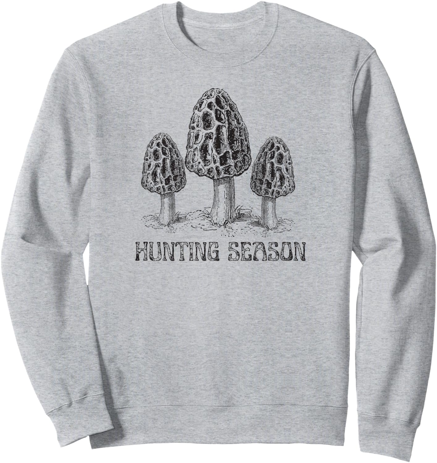 Vintage Retro Morel Mushroom Hunting Morchella Collecting Sweatshirt - Sweatshirt | Ash