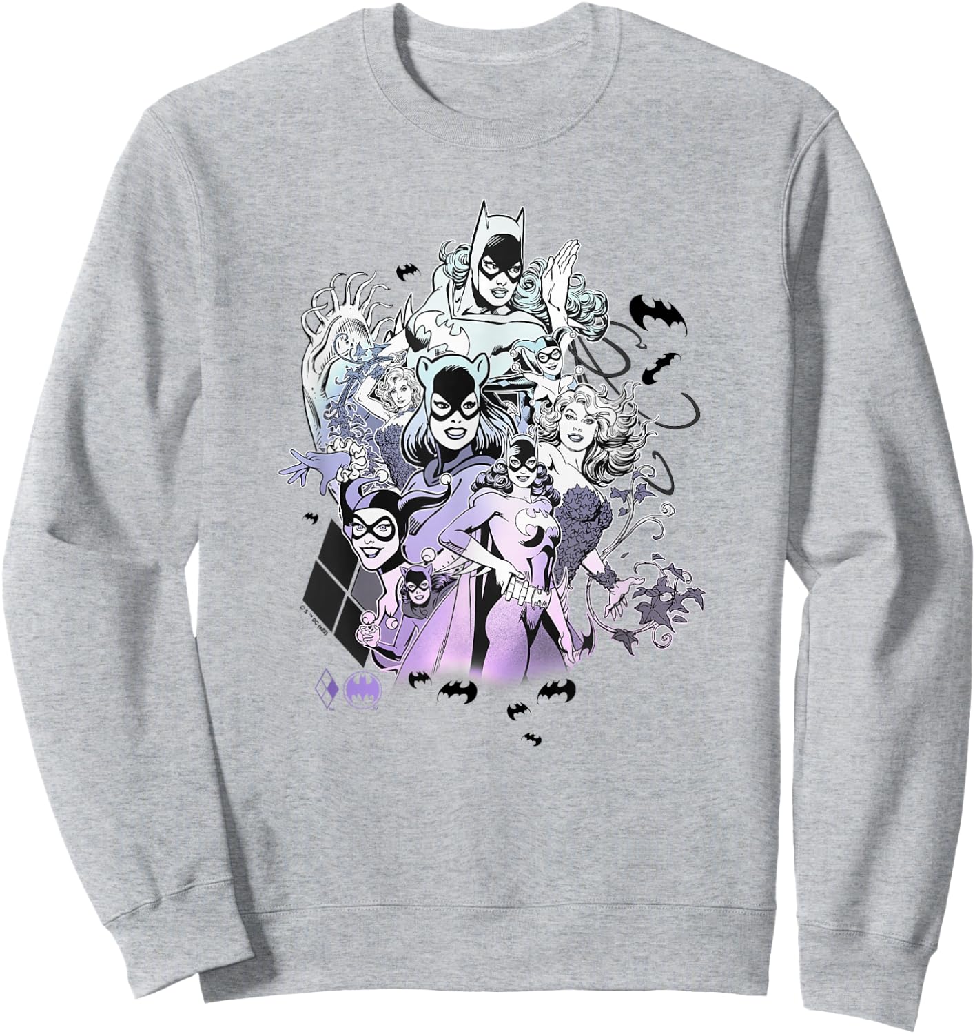 DC Comics Batgirl & Company Character Collage Sweatshirt - Sweatshirt | Ash
