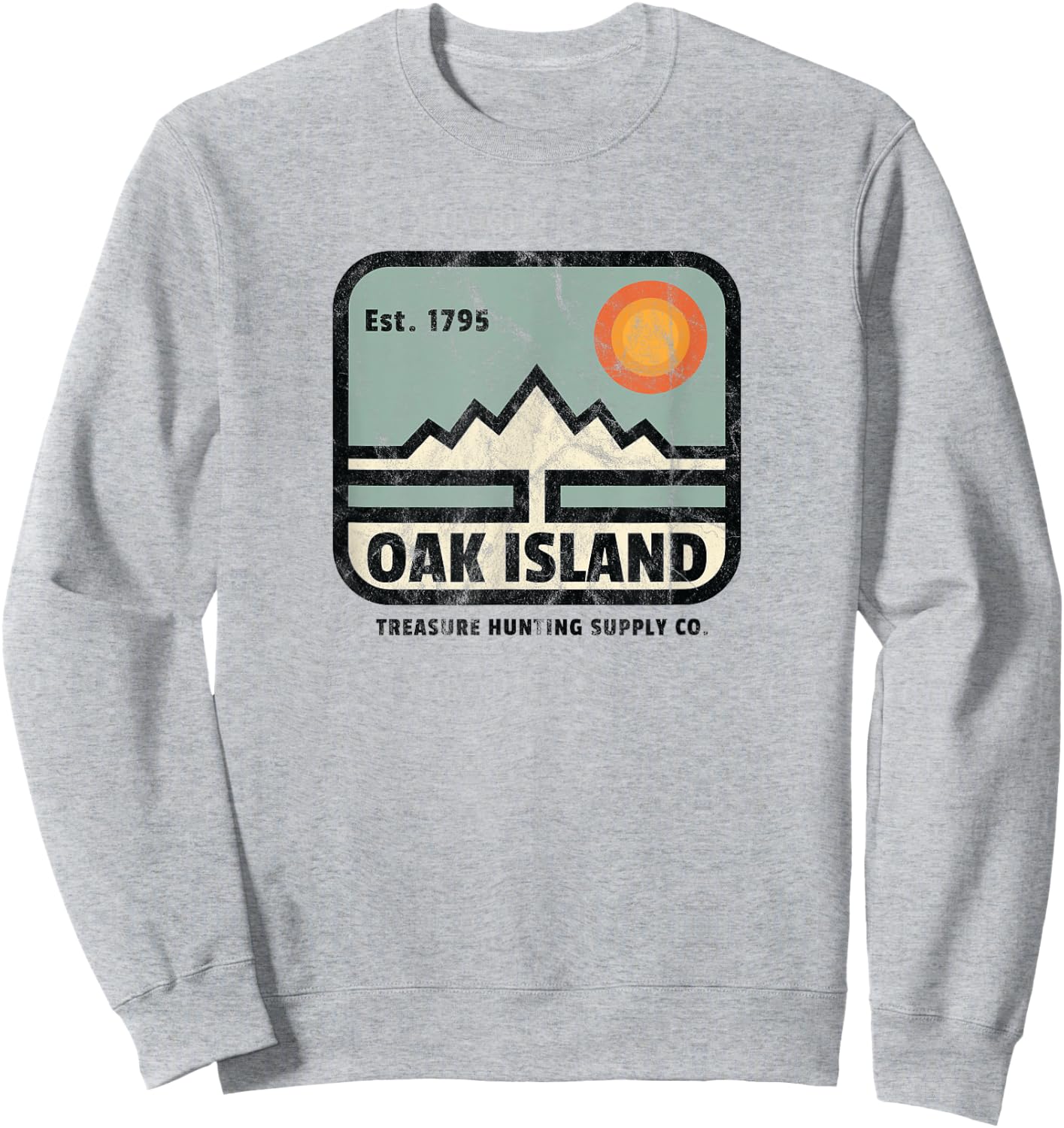 Oak Island Treasure Hunt Supply Vintage 1795 Map Myster Sweatshirt - Sweatshirt | Ash