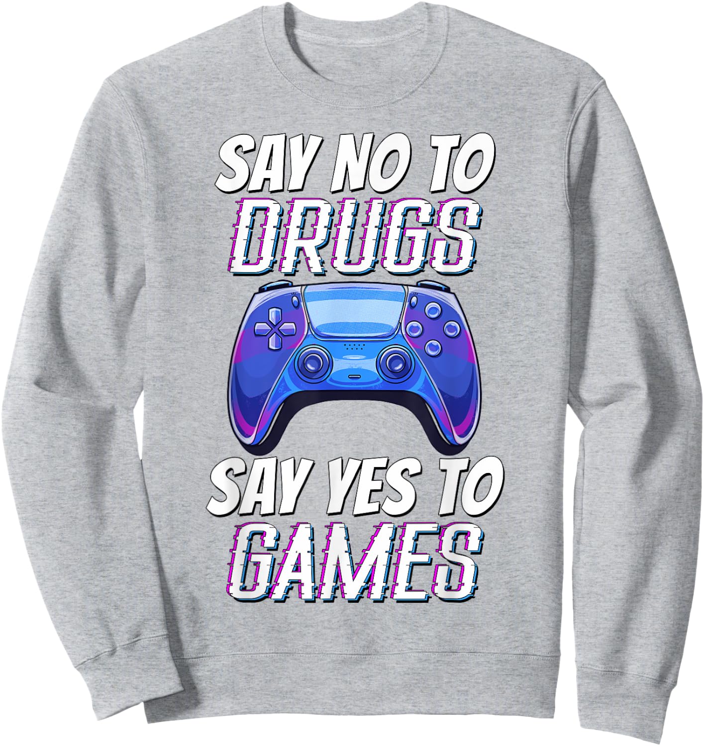 Kids Red Ribbon Week Awareness Say no to Say Yes to Games Sweatshirt - Sweatshirt | Ash