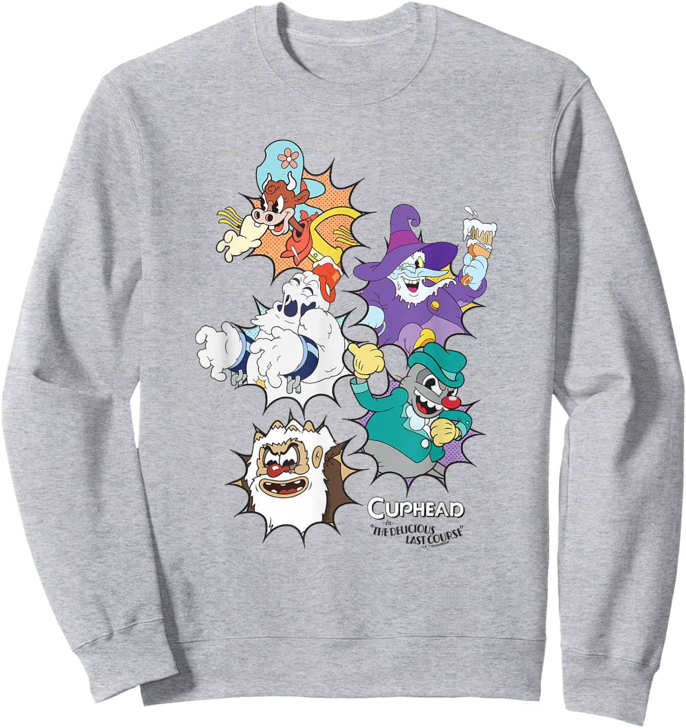 Cuphead: The Delicious Last Course Bosses Group Poster Sweatshirt - Sweatshirt | Ash