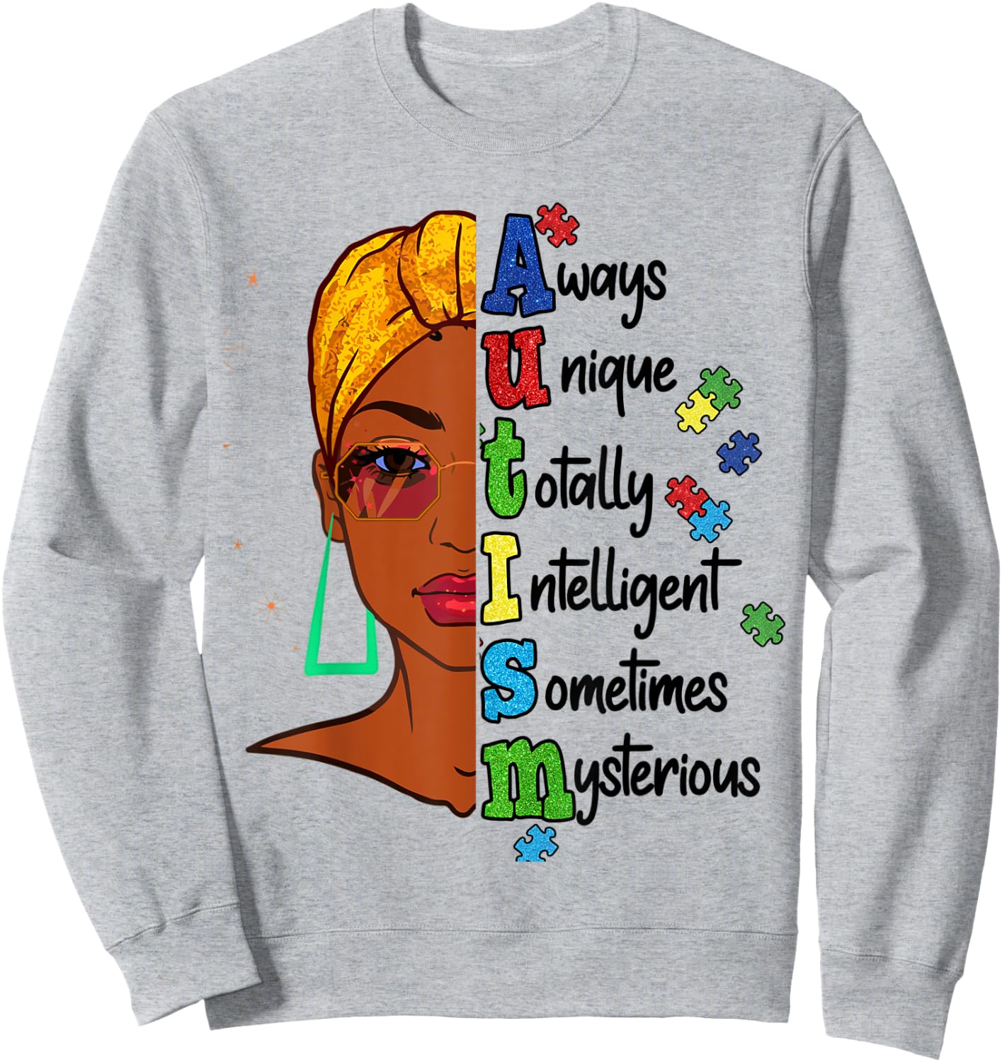 Autism Awareness Month Queen Love Support Women Kid Girls Sweatshirt - Sweatshirt | Ash