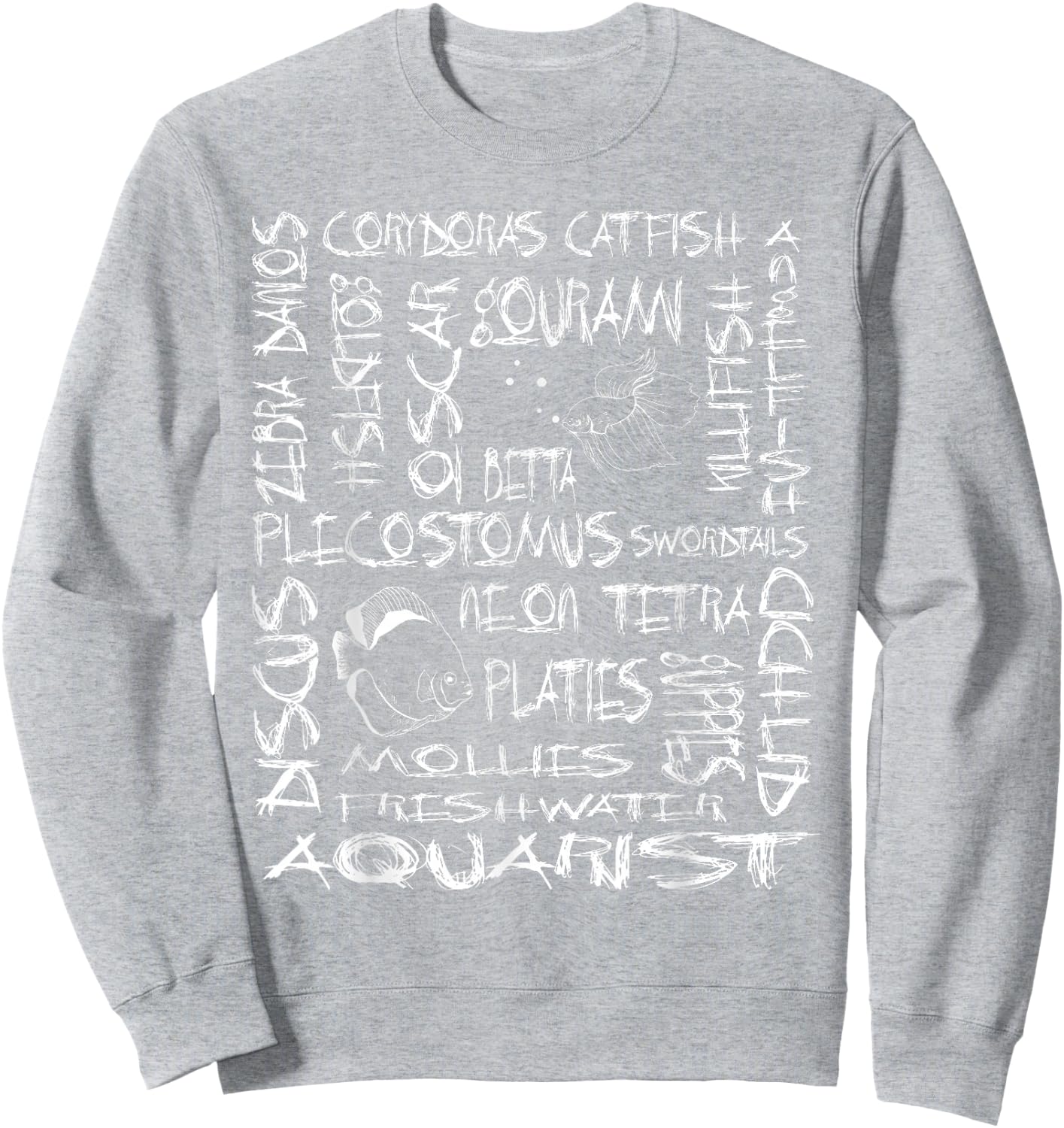 Aquarist Gifts Hobbyist Gifts Freshwater Aquarium Fishes Sweatshirt - Sweatshirt | Ash