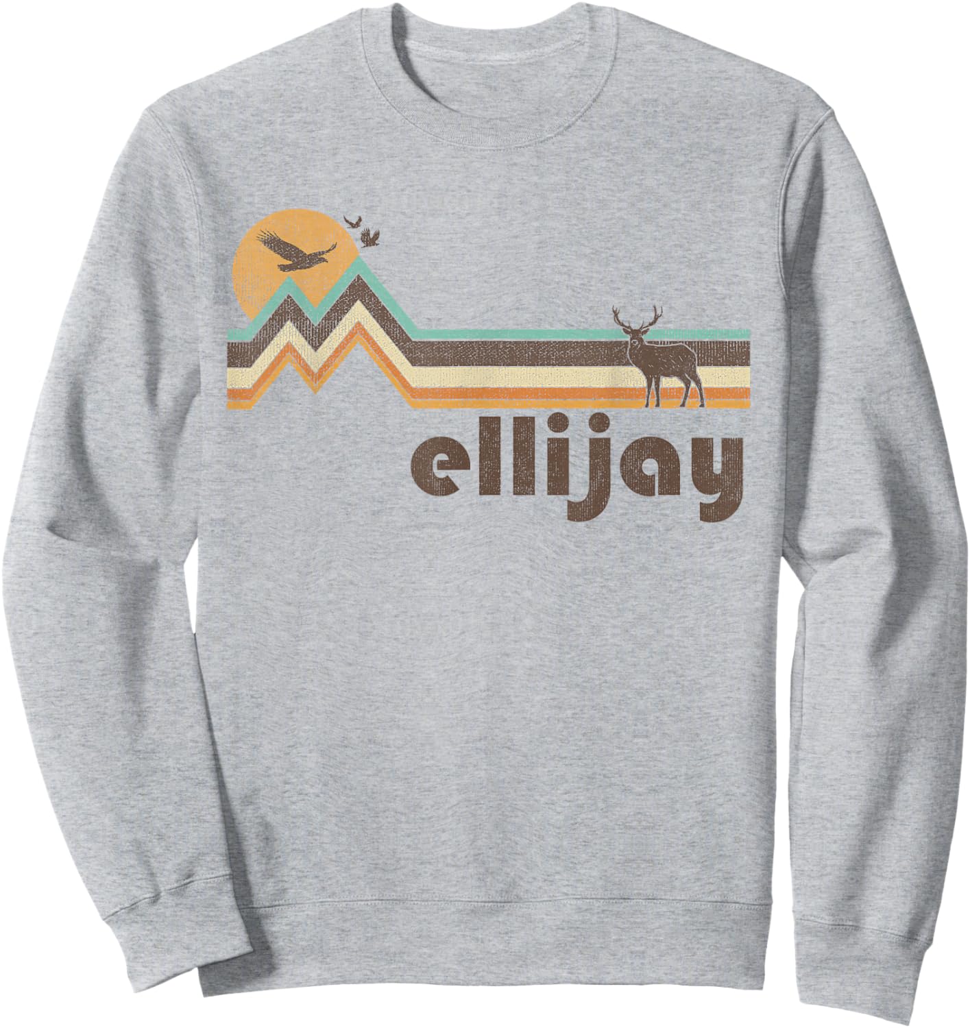 Ellijay Georgia 70s 80s Retro Style Vintage Distressed Gift Sweatshirt - Sweatshirt | Ash