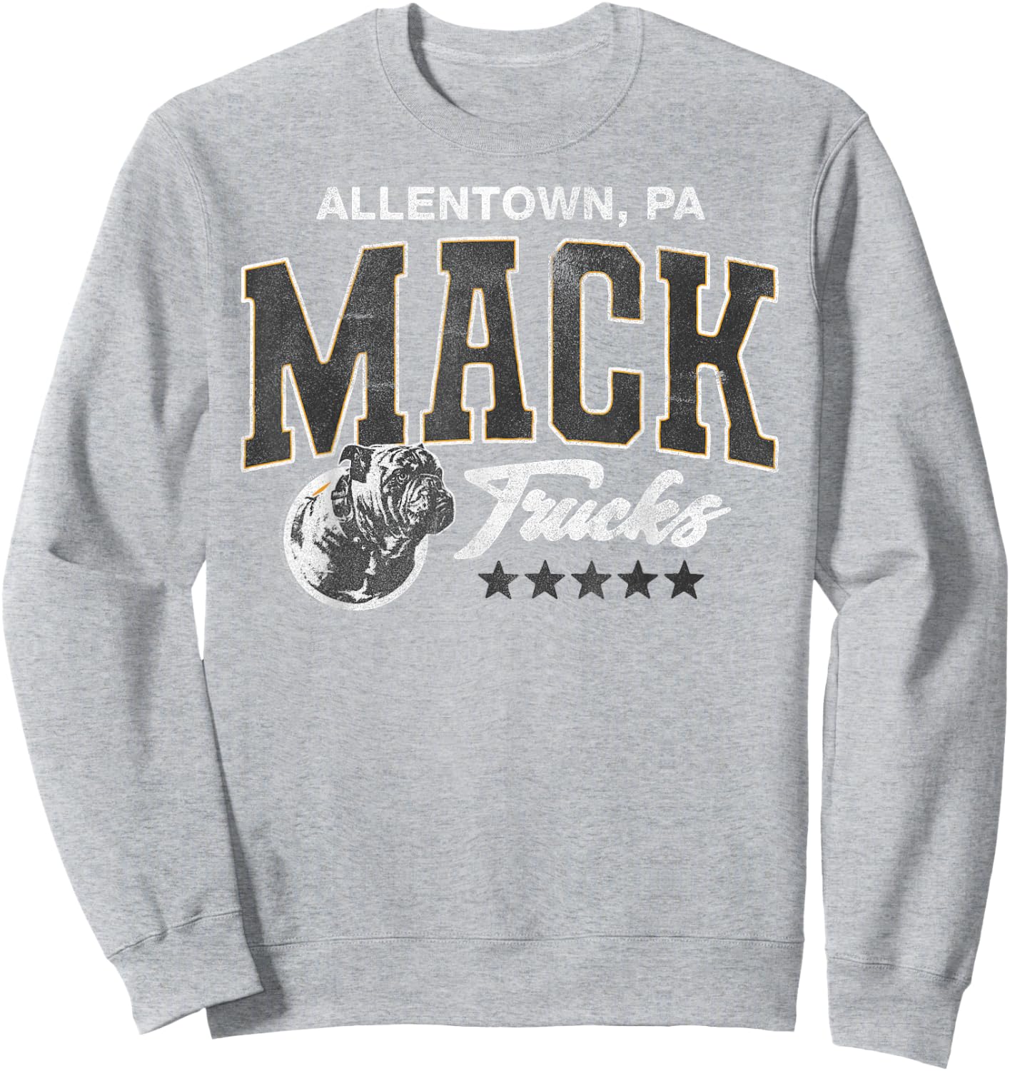 Mack Trucks Allentown, PA Athletic Logo with Stars Trucker Sweatshirt - Sweatshirt | Ash