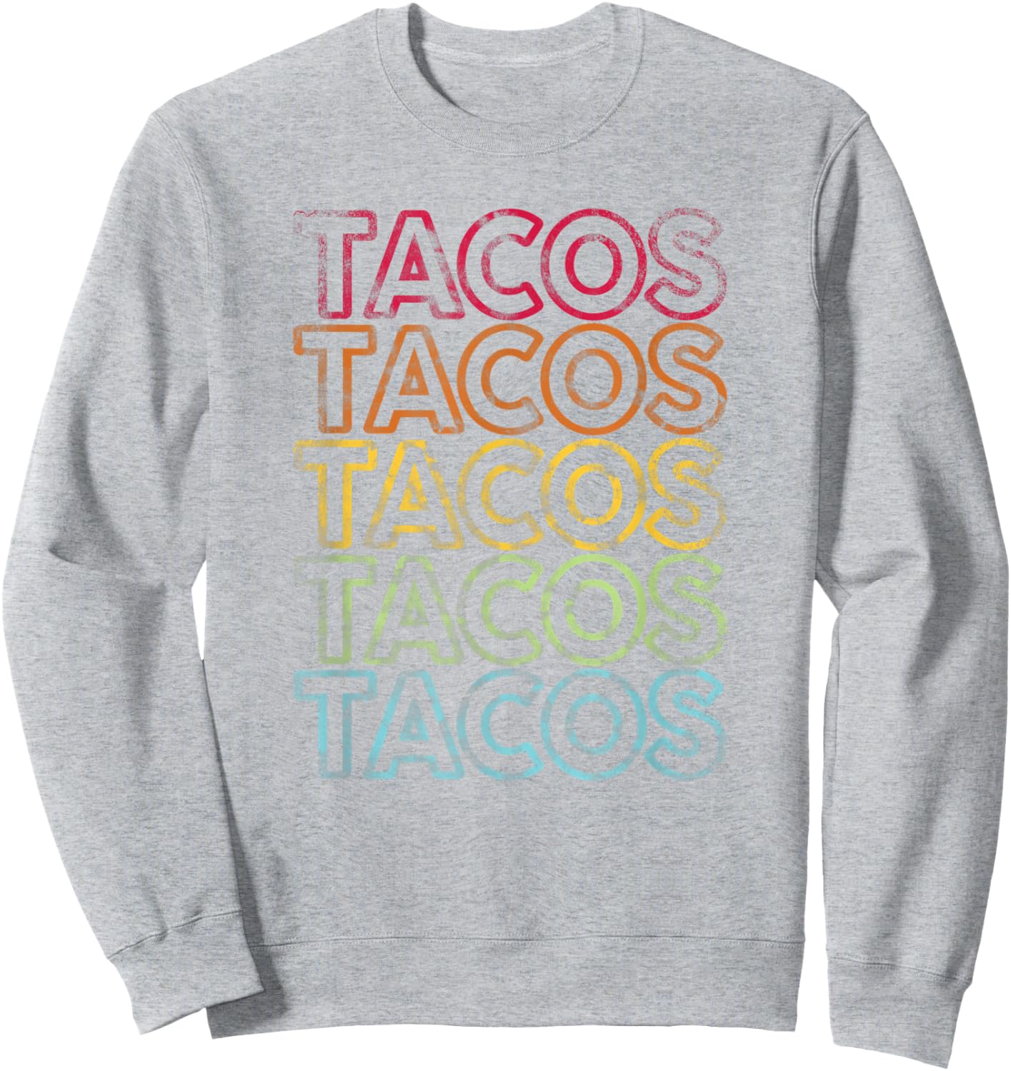 Vintage Tacos Shirt | Retro Design Cinco De Mayo Gifts Sweatshirt - Sweatshirt | Ash