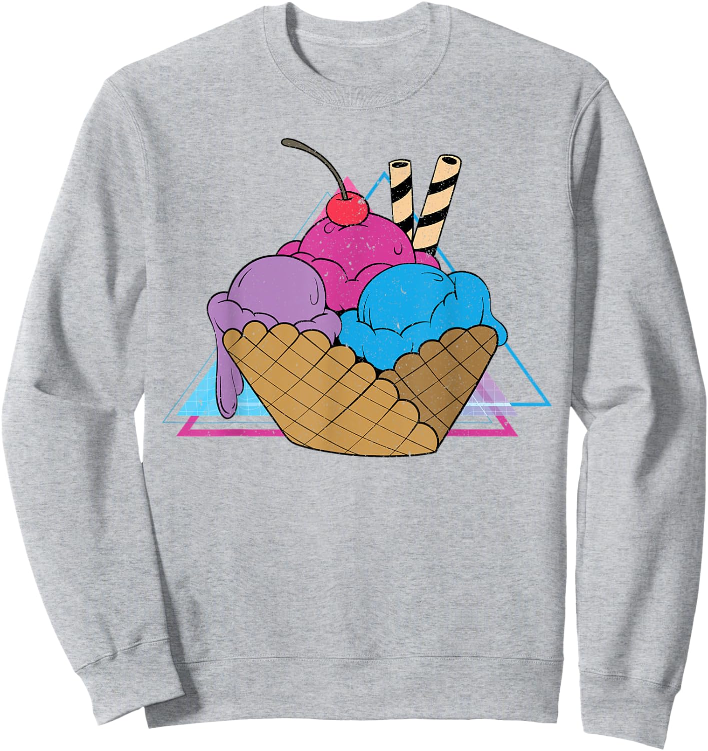 Ice Cream Lover 80s Vaporwave Art Summer Sweets Ice Cream Women Kids Sweatshirt - Sweatshirt | Ash