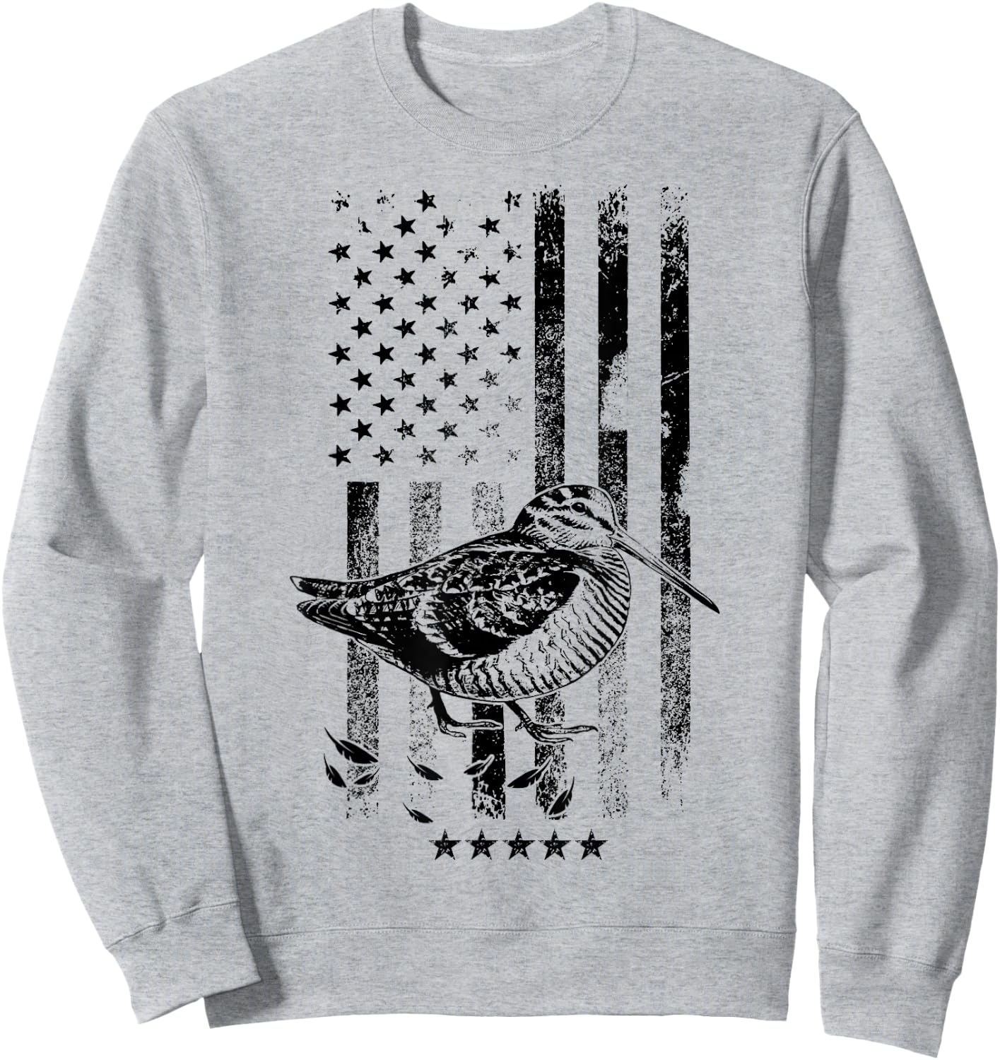 USA American Flag Hunters - Hunting Woodcock Bird Sweatshirt - Sweatshirt | Ash