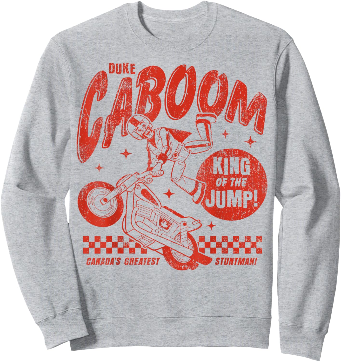Disney Pixar Toy Story 4 Duke Caboom Outline Sketch Sweatshirt - Sweatshirt | Ash