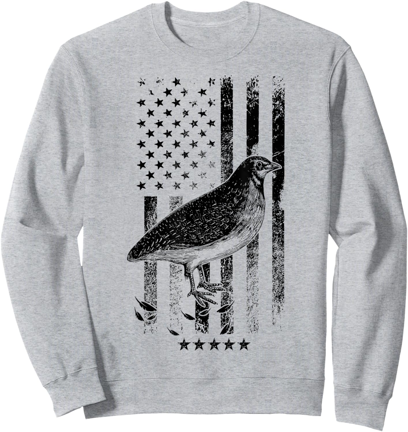 USA American Flag Hunters - Hunting Quail Bird Sweatshirt - Sweatshirt | Ash