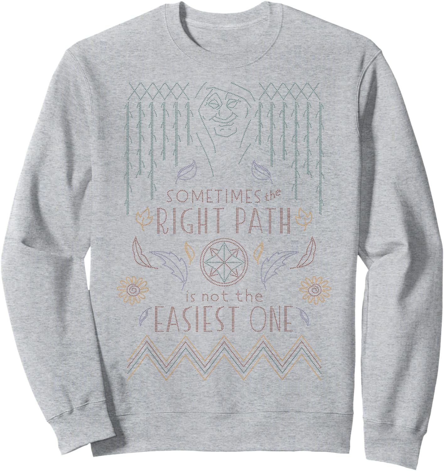 Disney Pocahontas Grandmother Willow Faux Stitch Sweatshirt - Sweatshirt | Ash