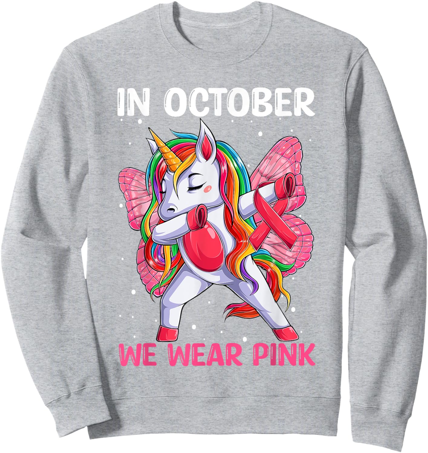 Girls Breast Cancer Awareness for Toddlers Kids Sweatshirt - Sweatshirt | Ash