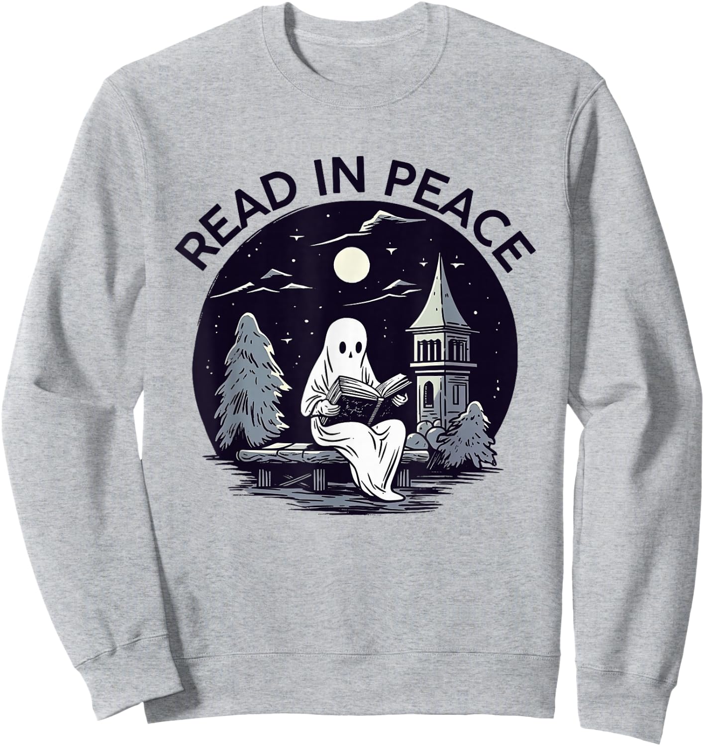 Read In Peace Ghost Halloween Librarian Spooky Season Sweatshirt - Sweatshirt | Ash