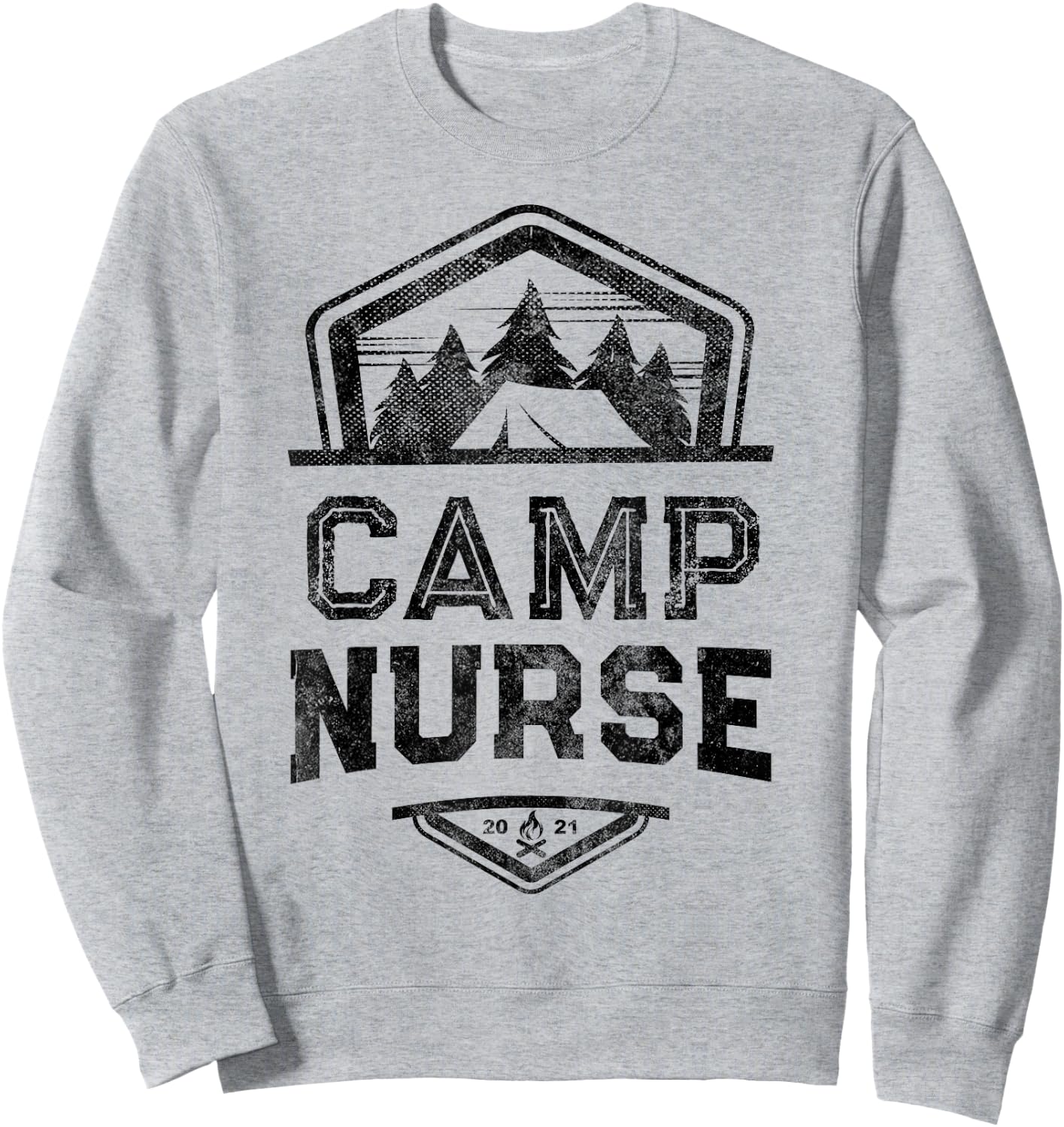 Vintage CAMP NURSE Medical Staff Summer Campground Crew Sweatshirt - Sweatshirt | Ash