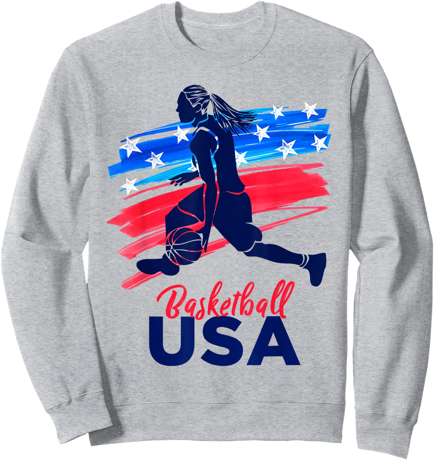 Basketball USA Support Team Shirt Basketball Lover Sweatshirt - Sweatshirt | Ash