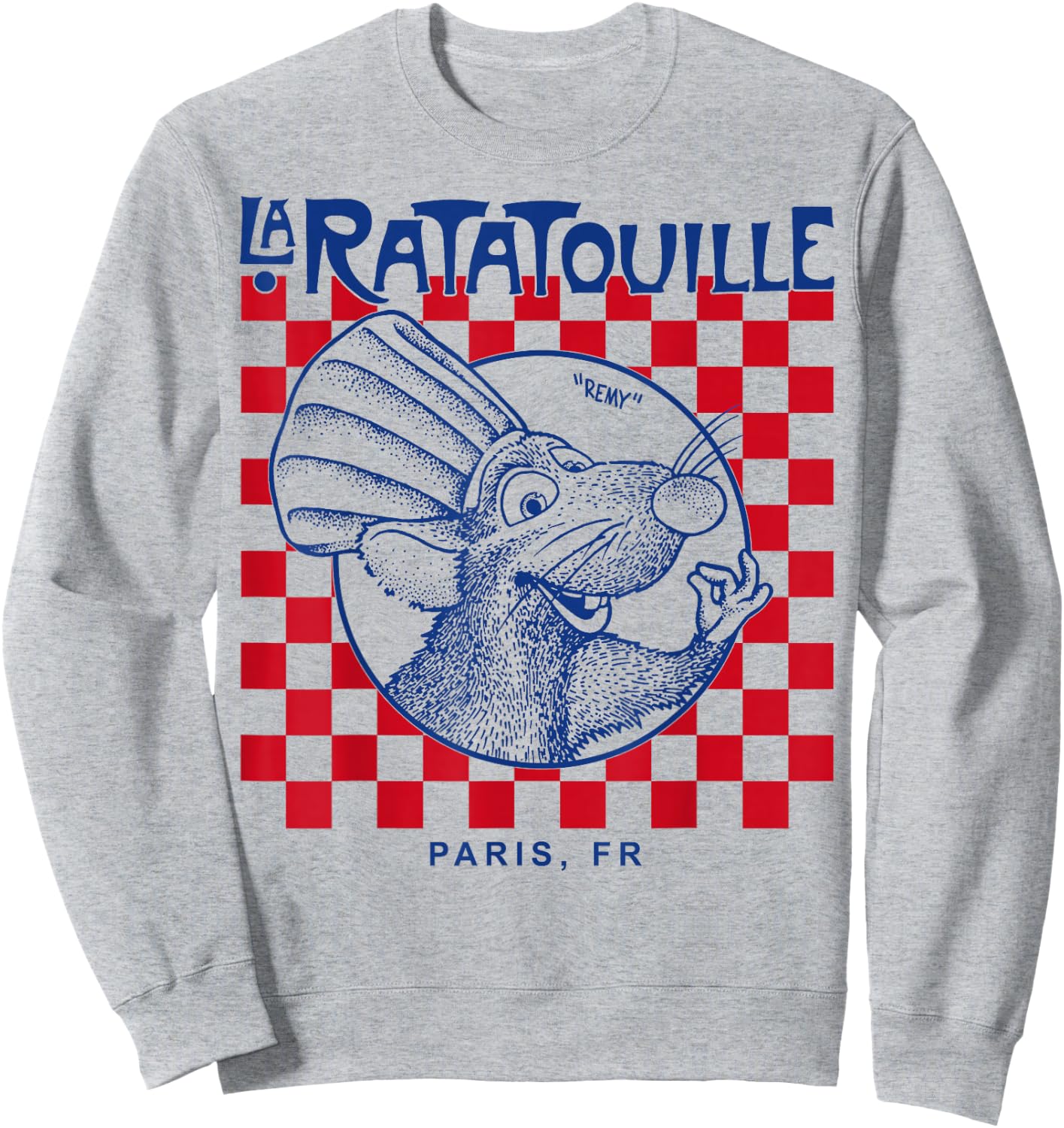 Disney Pixar Ratatouille Remy Paris Checkerboard Vintage Sweatshirt - Sweatshirt | Ash