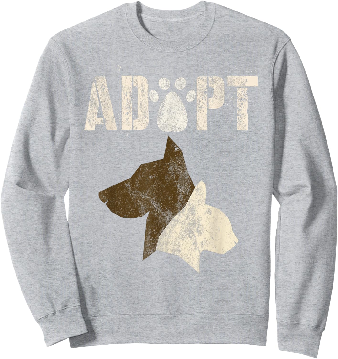 ADOPT Vintage Animal Rescue Shelter Cats Dogs Adoption Dept Sweatshirt - Sweatshirt | Ash