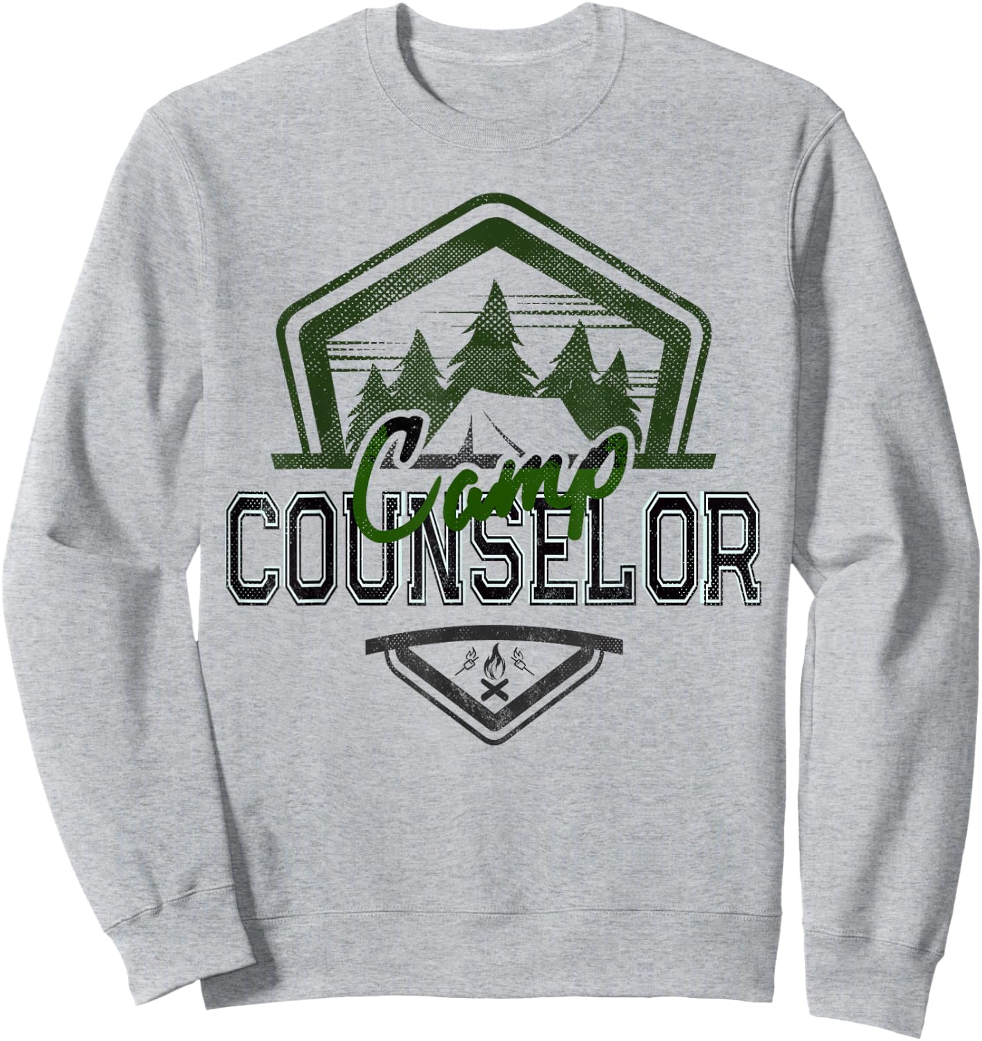 CAMP COUNSELOR Vintage Staff Campground Crew Teacher Squad Sweatshirt - Sweatshirt | Ash