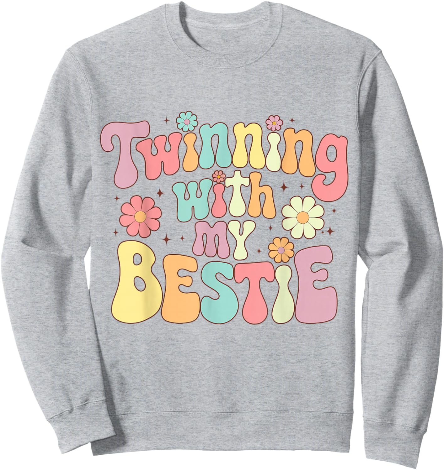 Twinning with My Bestie, Friends Spirit Week Girls Kids Day Sweatshirt - Sweatshirt | Ash