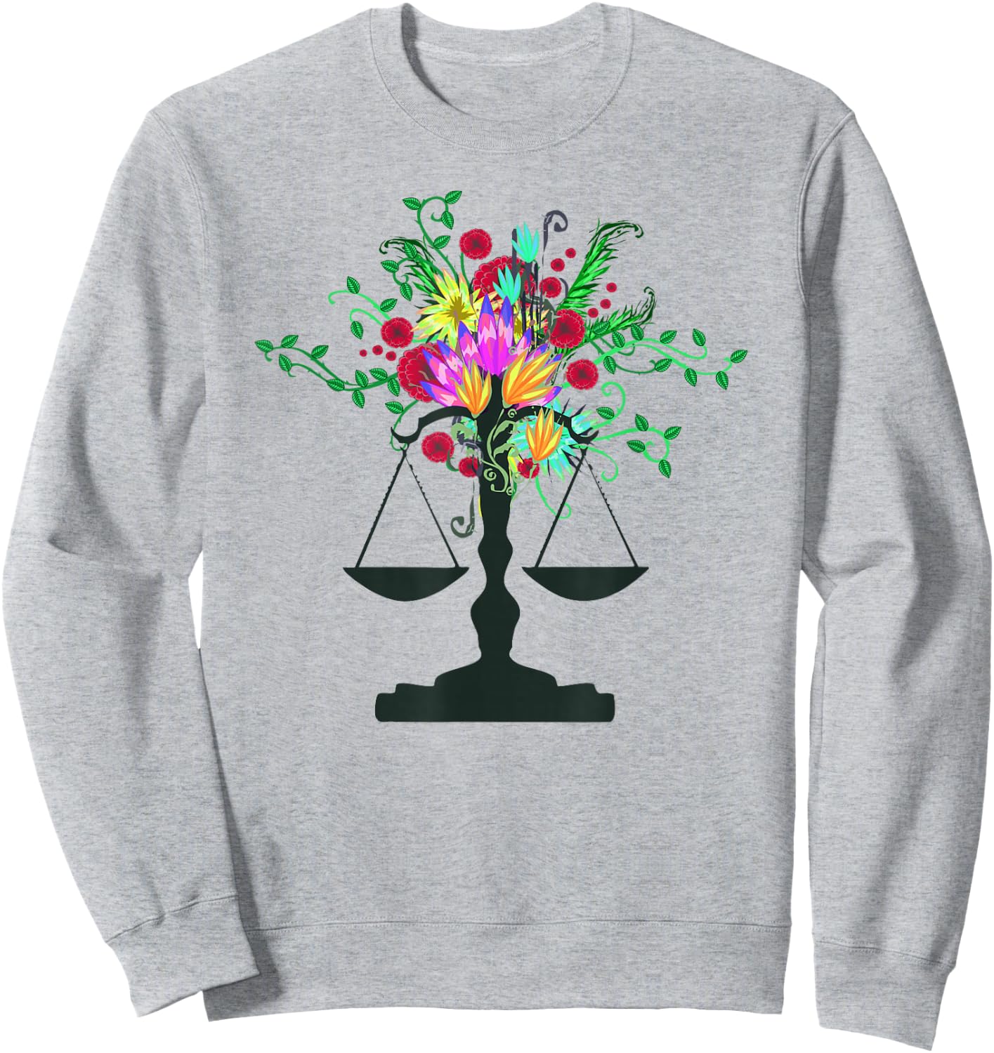 Scales of Justice Flowers Design Female Lawyers Law Student Sweatshirt - Sweatshirt | Ash