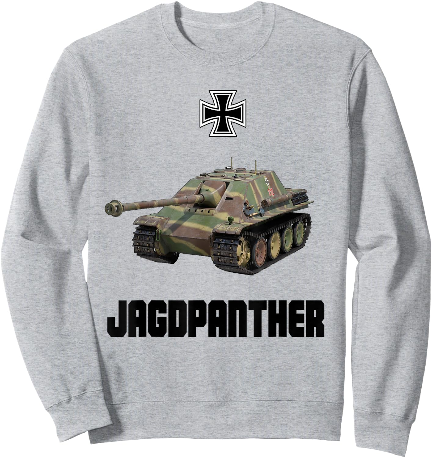 Jagdpanther German Tank Destroyer WW2 Military Vehicle Sweatshirt - Sweatshirt | Ash