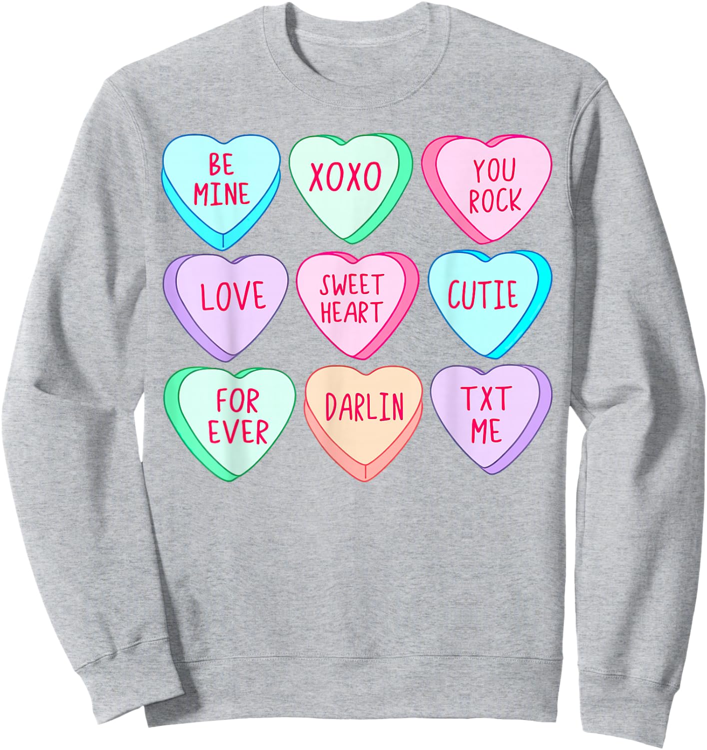 Candy Sweet Hearts Love Valentines Day Girls Sweatshirt - Sweatshirt | Ash