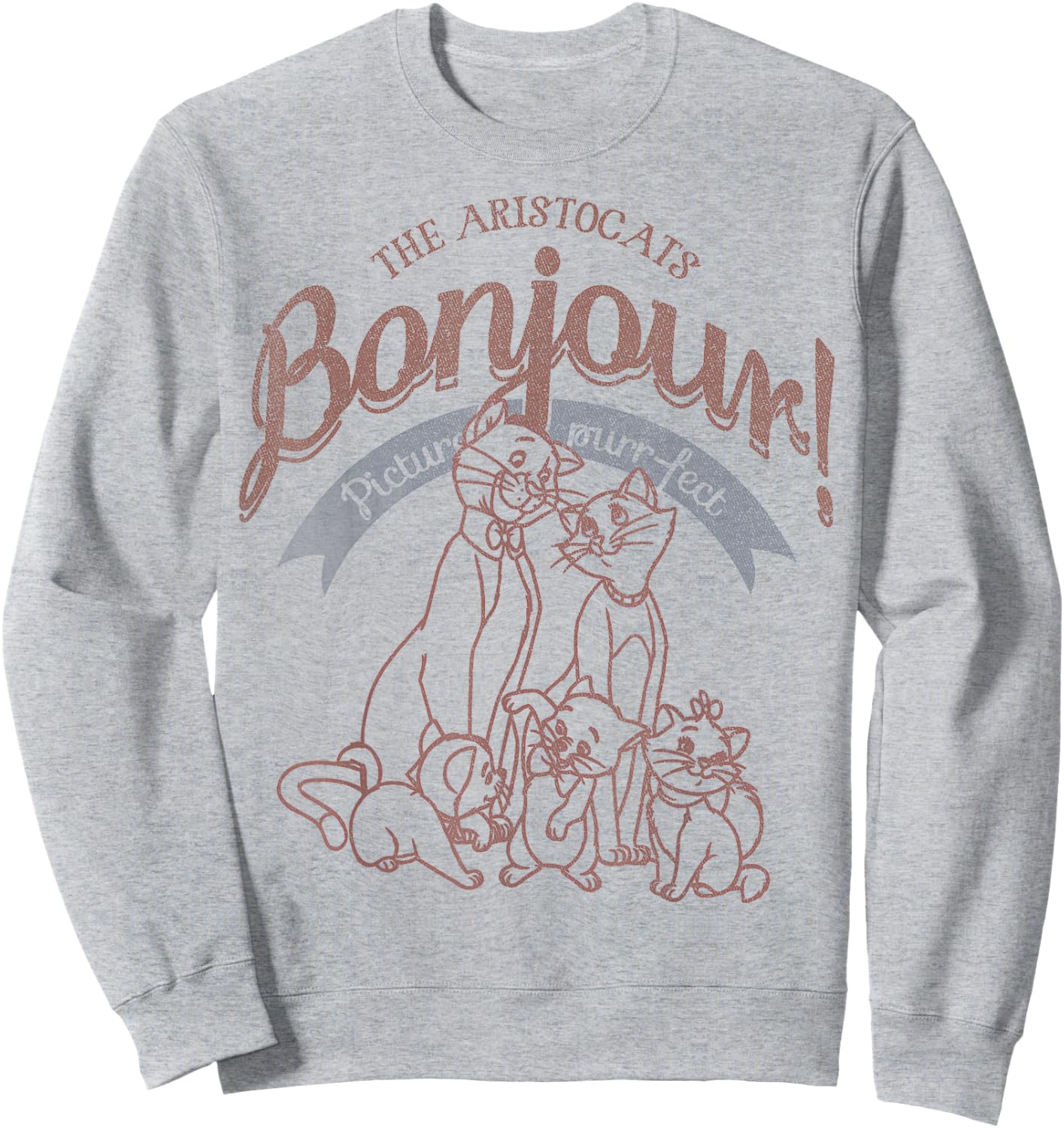 Disney The Aristocats Bojour Picture Purrfect Sweatshirt - Sweatshirt | Ash