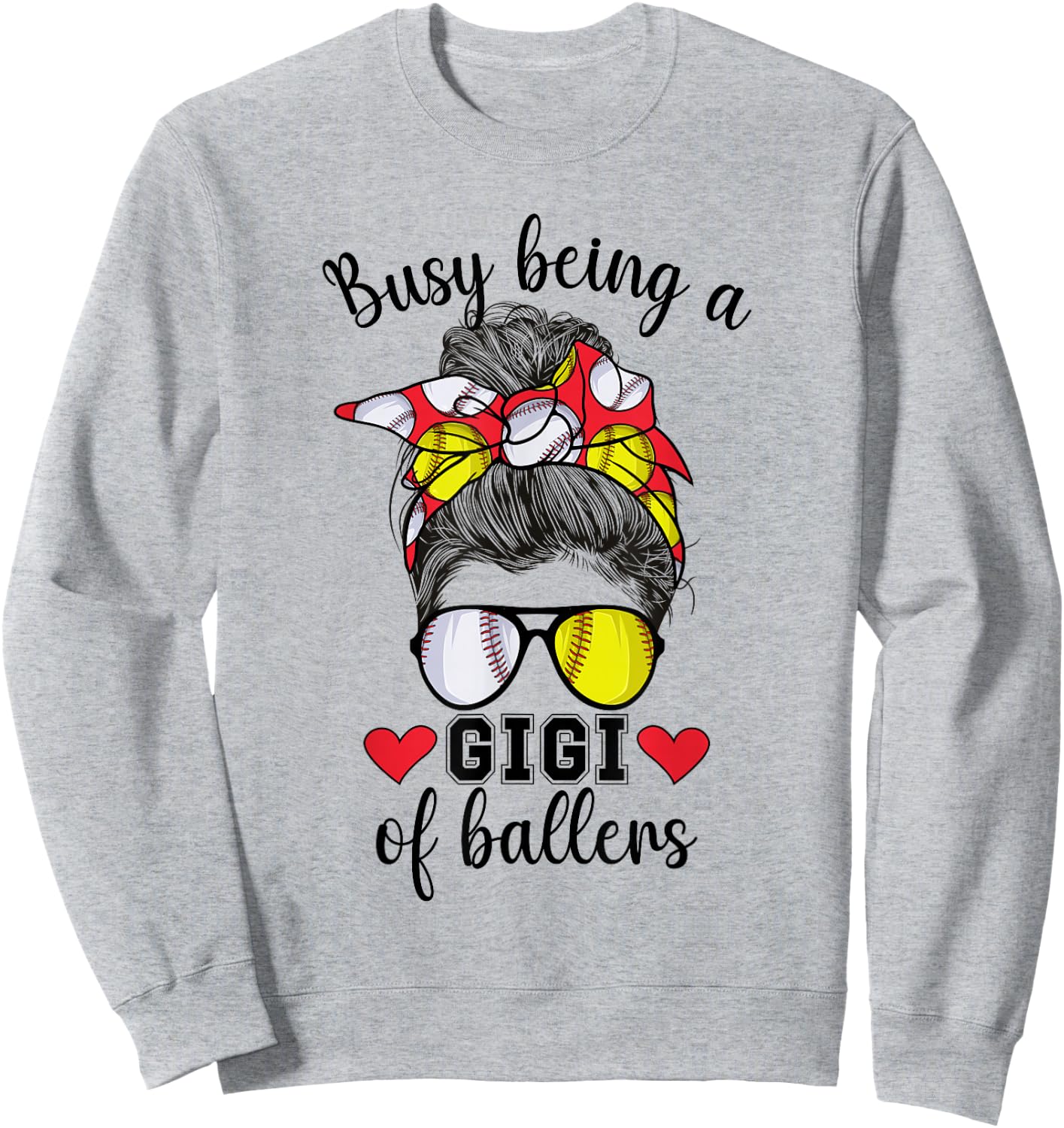 Softball Baseball Gigi Of Ballers Baseball Softball Gigi Sweatshirt - Sweatshirt | Ash