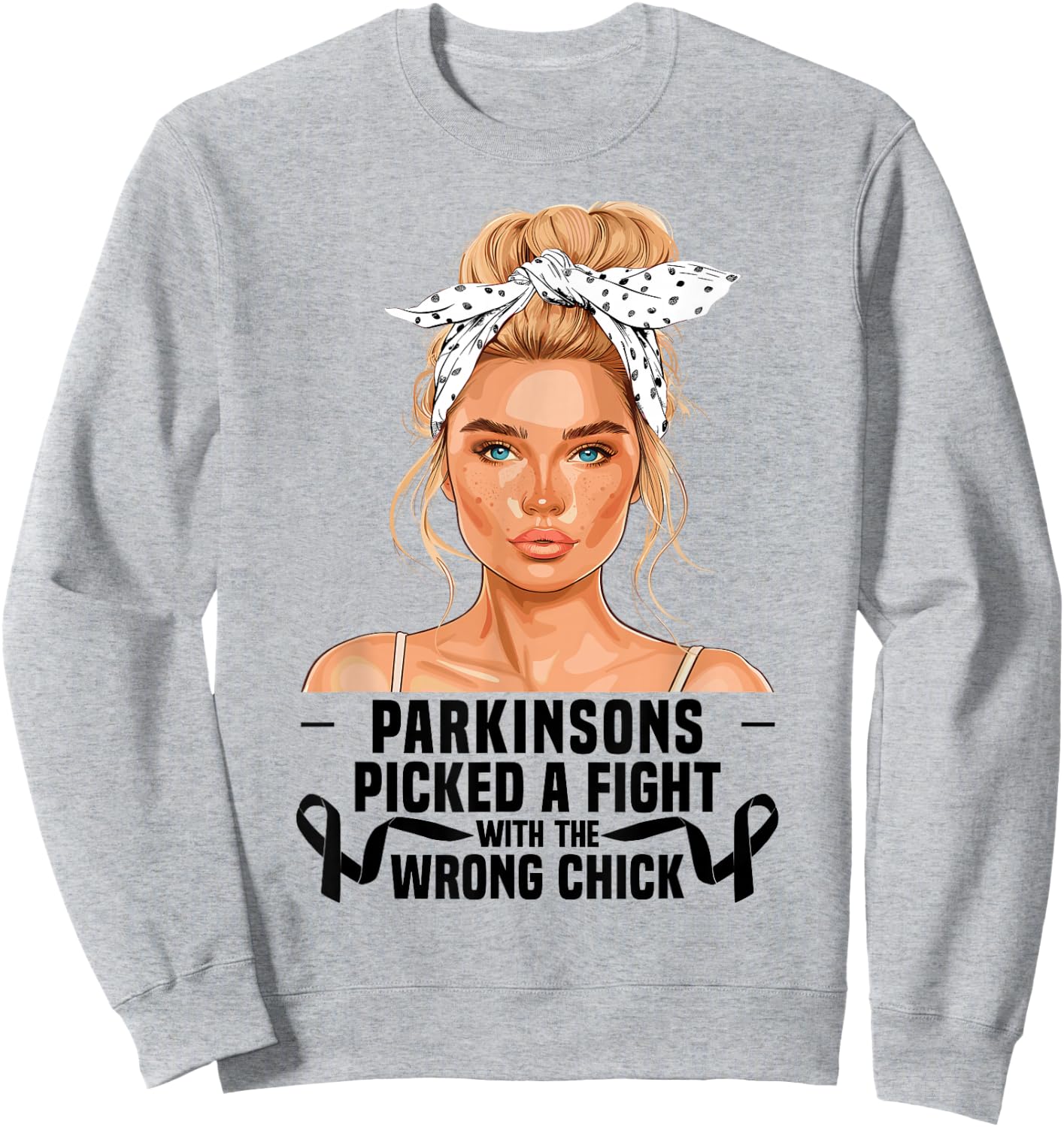 Parkinsons Awareness Month Women Fighter Parkinsons Sweatshirt - Sweatshirt | Ash