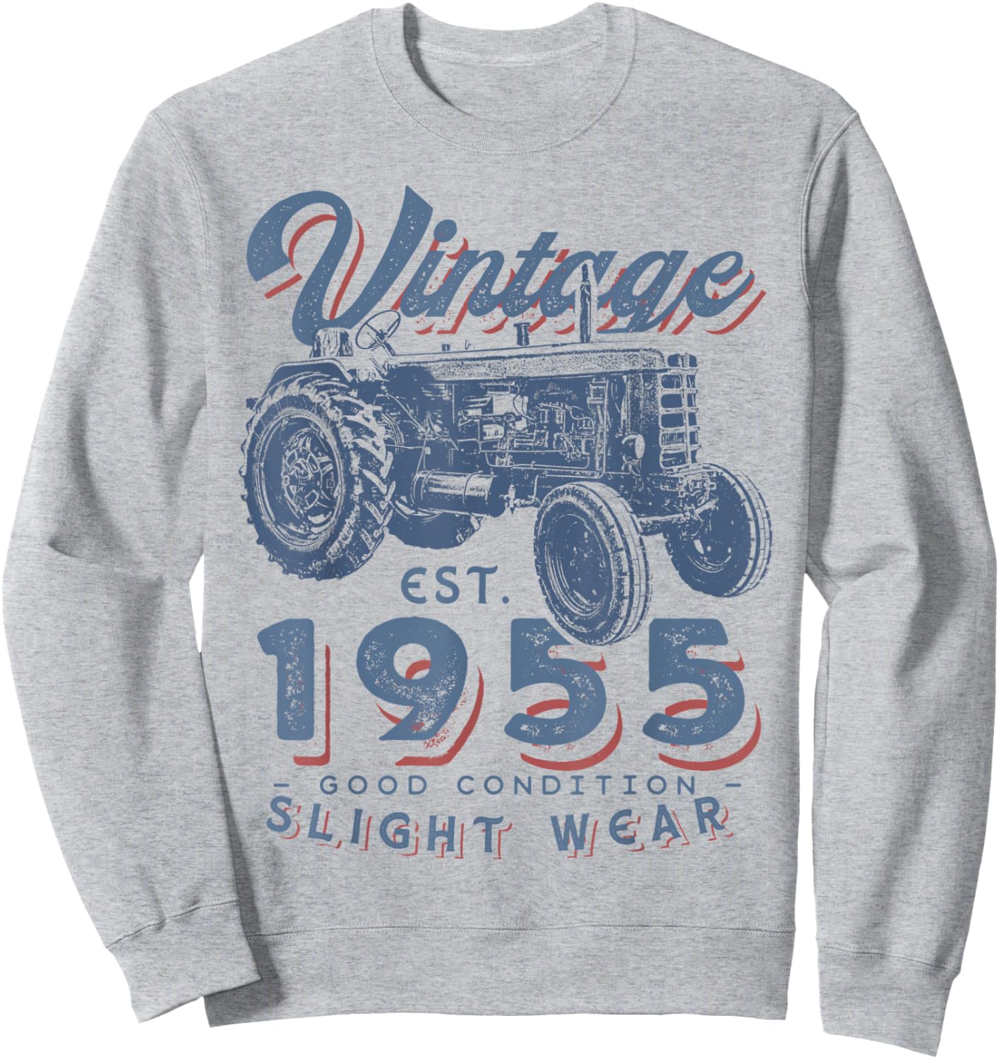 Vintage Farmer Tractor established 1955 67th Birthday Party Sweatshirt - Sweatshirt | Ash