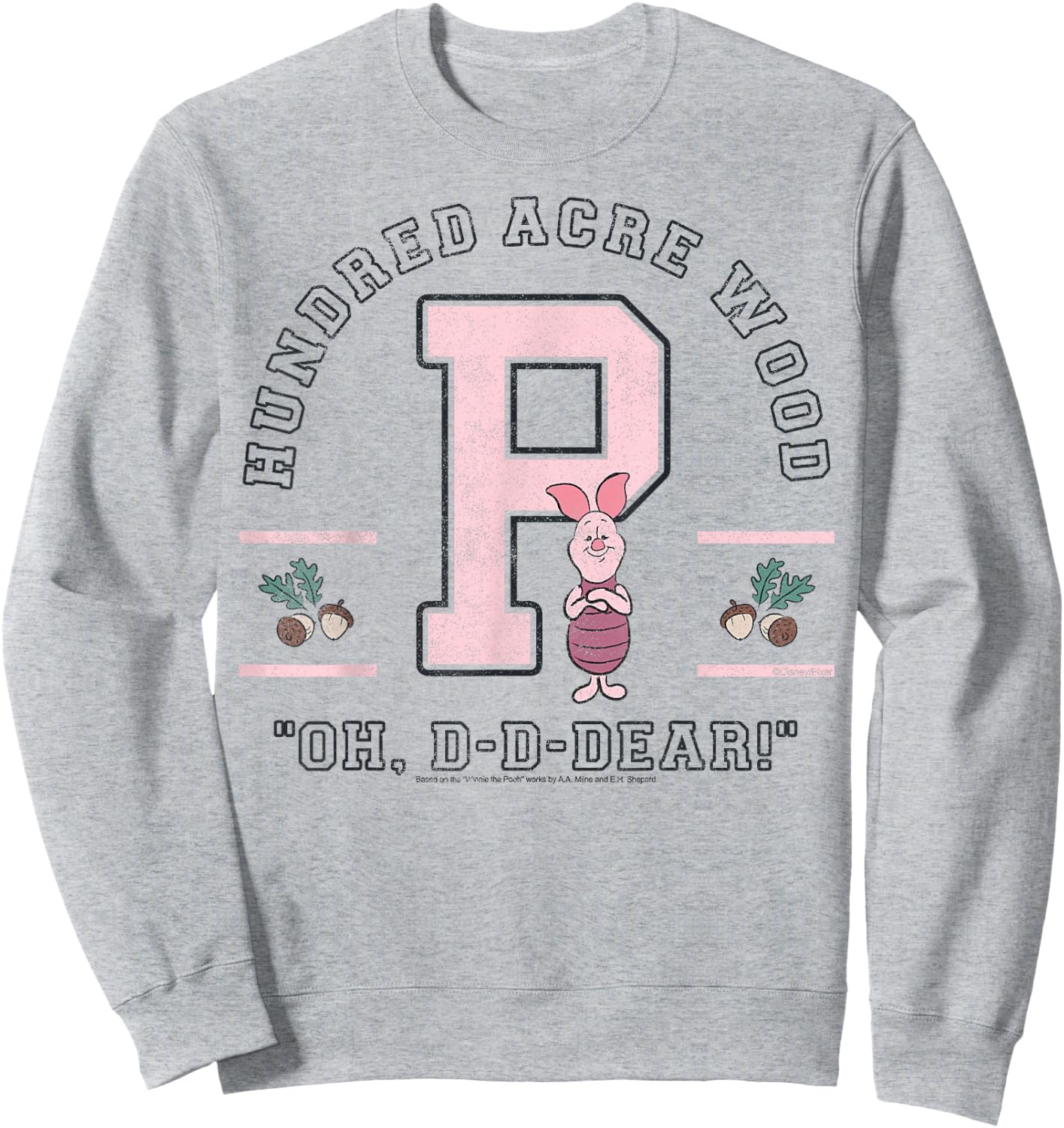Disney Winnie The Pooh Piglet Hundred Acre Wood Oh D-D-Dear Sweatshirt - Sweatshirt | Ash