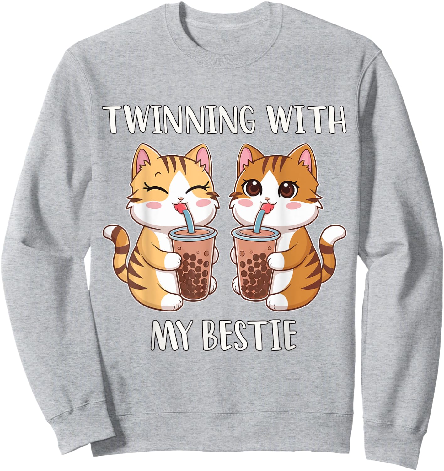 Twinning With My Bestie, Friends Spirit Week Girls Kids Day Sweatshirt - Sweatshirt | Ash