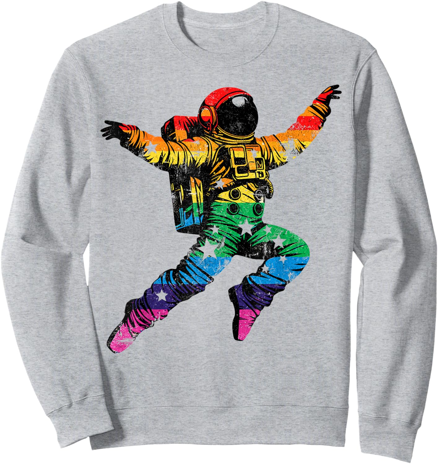 Astronaut Moon Rainbow Flag Space LGBTQ+ Gay Pride Ally Sweatshirt - Sweatshirt | Ash