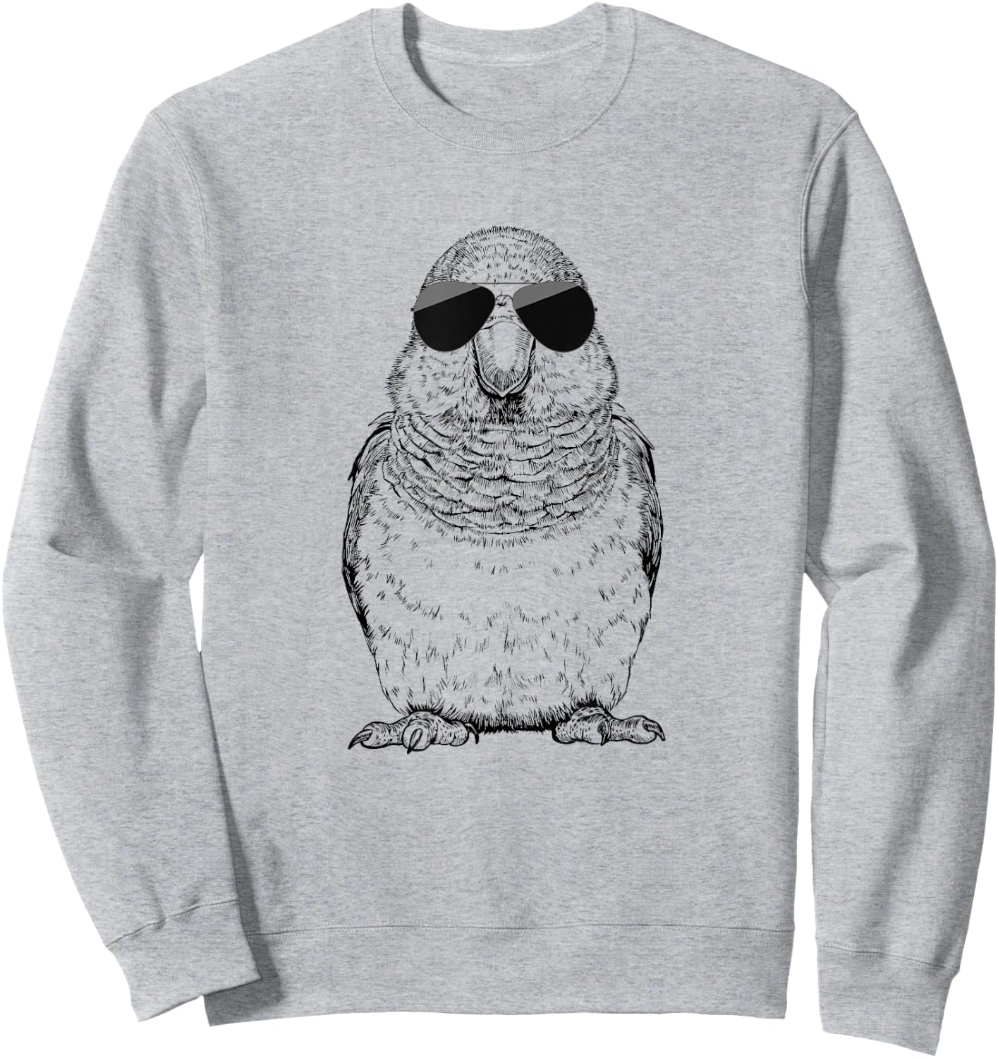 Quaker Parrot Bird with Sunglasses -Adults, Kids Sweatshirt - Sweatshirt | Ash