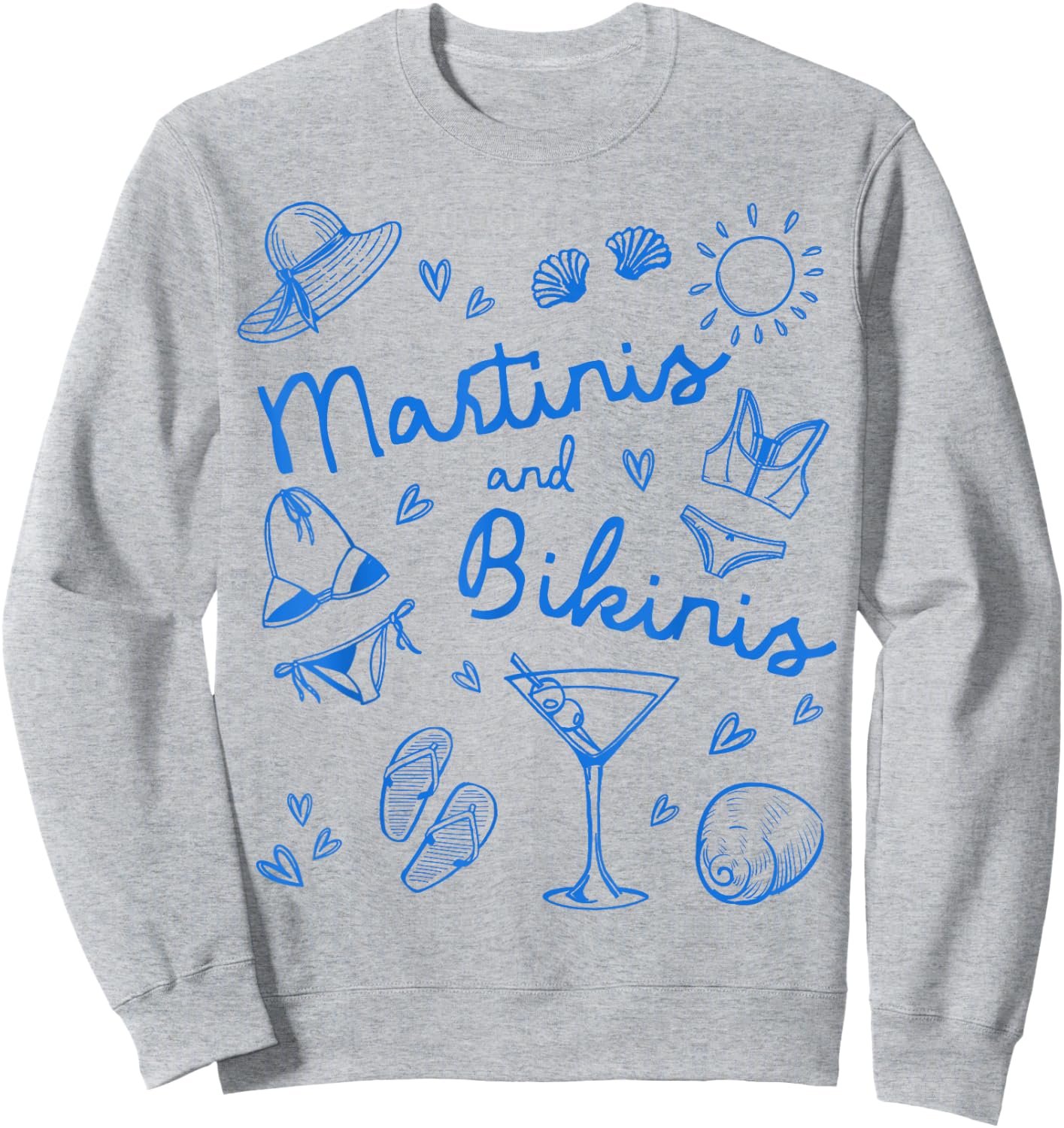 Martinis and Bikinis Beach Bachelorette Team Bride Tini Bach Sweatshirt - Sweatshirt | Ash