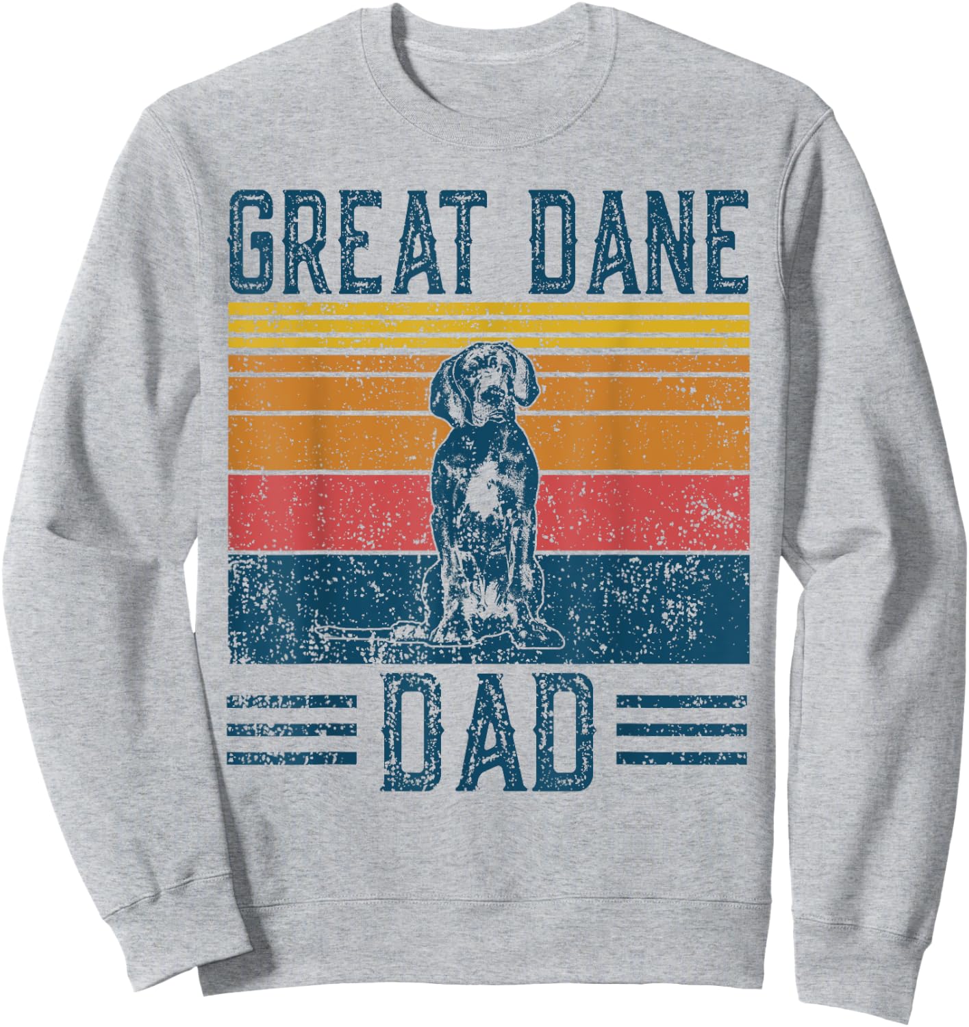 Dog Dad - Vintage Great Dane Dad Men Women Kids Sweatshirt - Sweatshirt | Ash