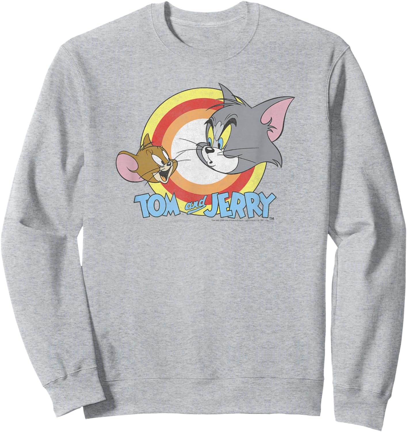 Tom and Jerry Happy and Mad Logo Sweatshirt - Sweatshirt | Ash