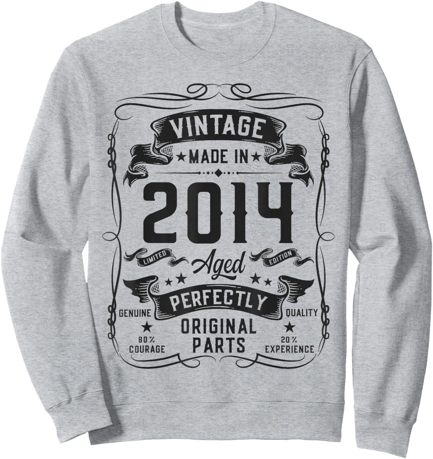 Vintage 2014 12yr 12th Birthday Gifts Boys Girls 12 Year Old Sweatshirt - Sweatshirt | Ash